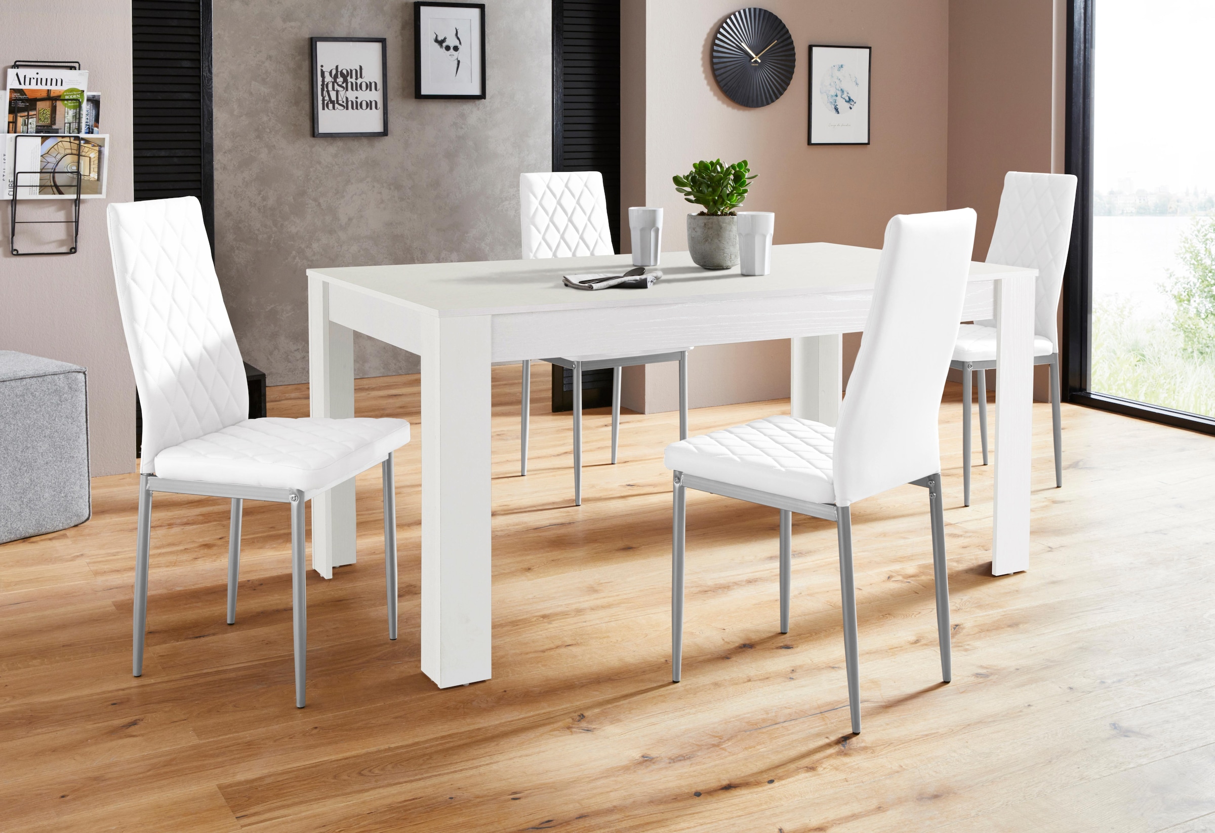 INOSIGN Essgruppe "Lynn160/Brooke" Set, 5 Stk. tlg. Tisch mit 4 Stühlen günstig online kaufen