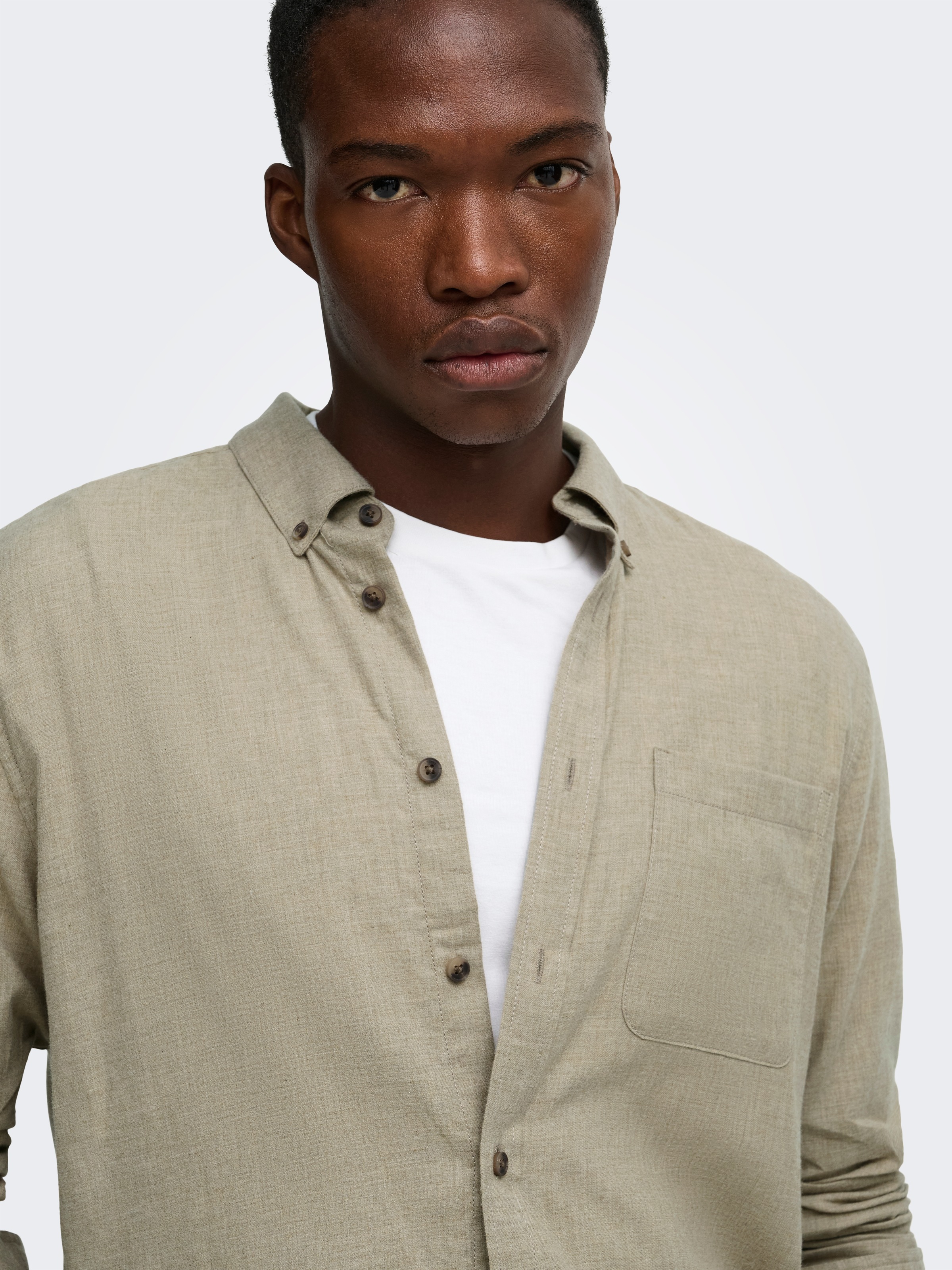 ONLY & SONS Langarmhemd »ONSJUPITER REG FIT LS SHIRT NOOS« mit Button Down Kragen