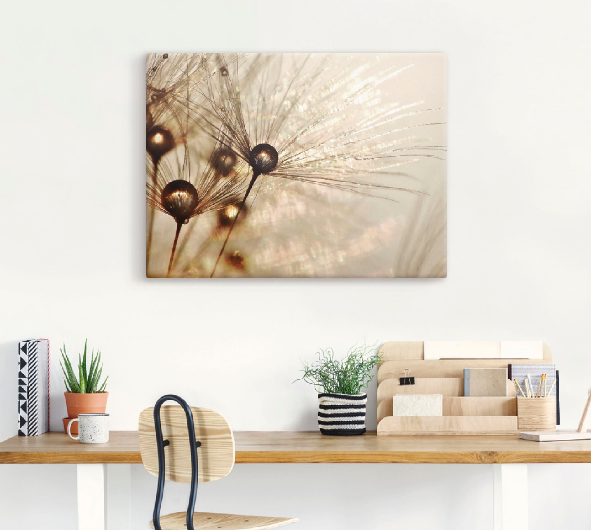 Artland Wandbild »Pusteblume Goldener Tropfen«, Blumen, (1 St.), als Alubild, Outdoorbild, Leinwandbild, Poster, Wandaufkleber