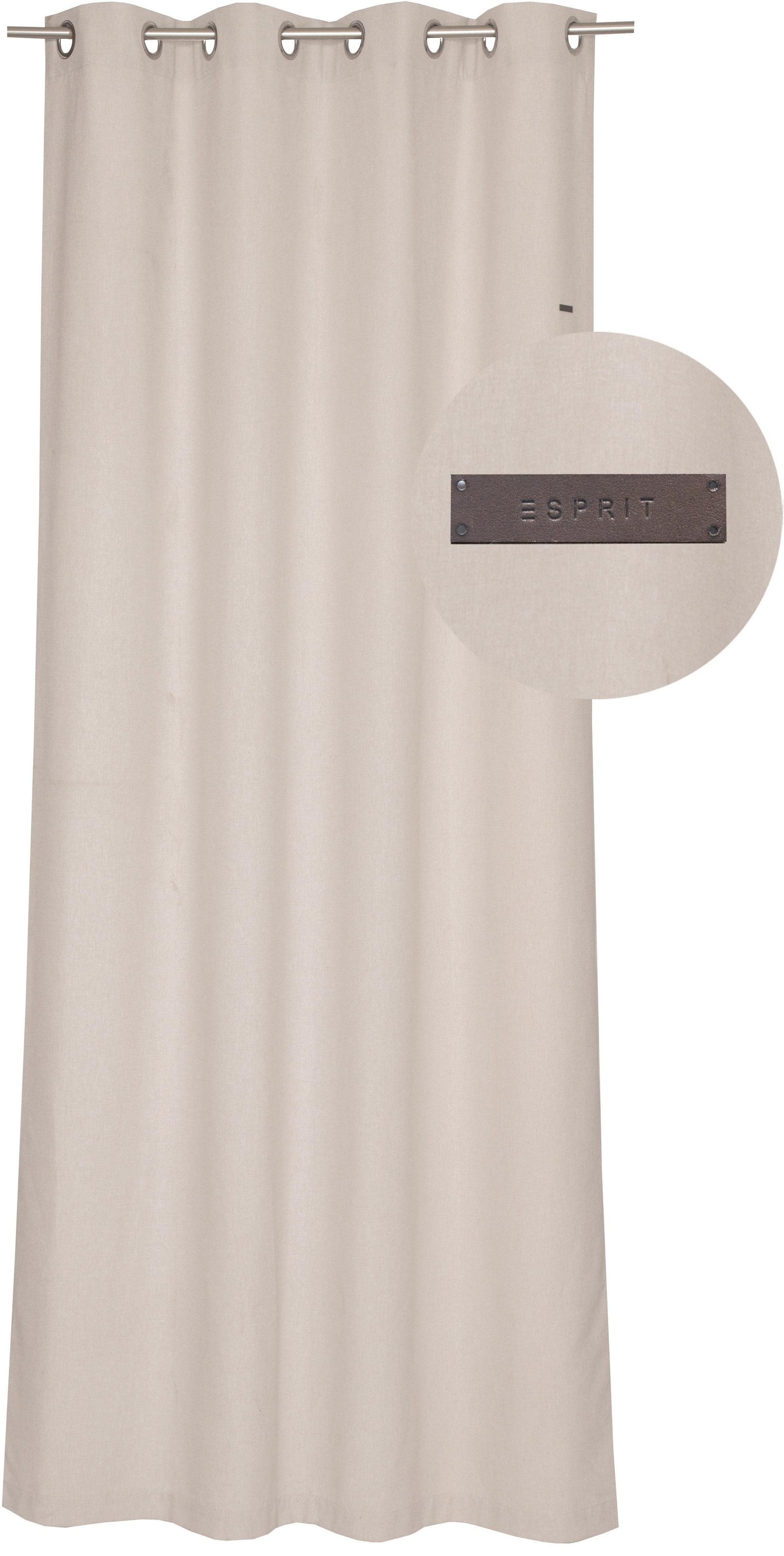 Esprit Vorhang "Harp" Ösen 1 Stk. tlg. HxB: 250x140, Blickdicht, mit Lederl günstig online kaufen