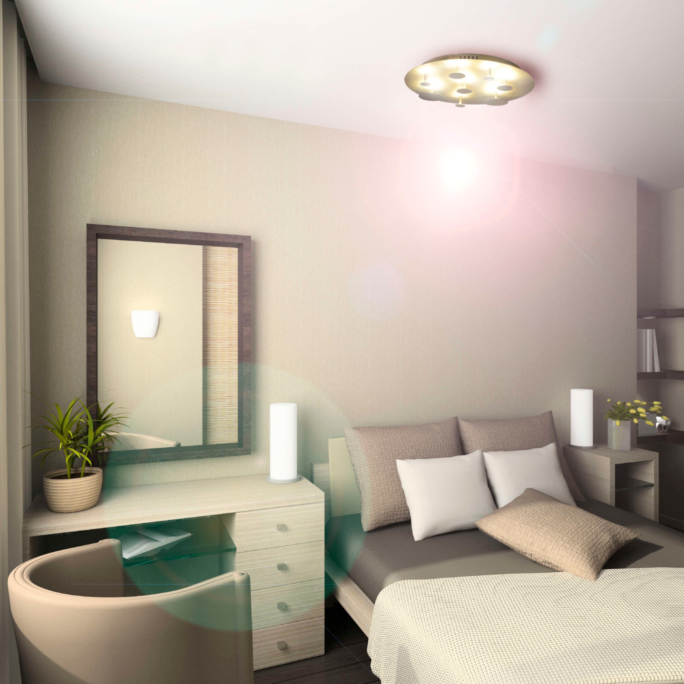 näve LED Deckenleuchte »Firenze«, 1 flammig, Leuchtmittel LED-Modul | LED fest integriert, Durchmesser 50cm, warmweiße LED, hochwertig aus Metall in silber