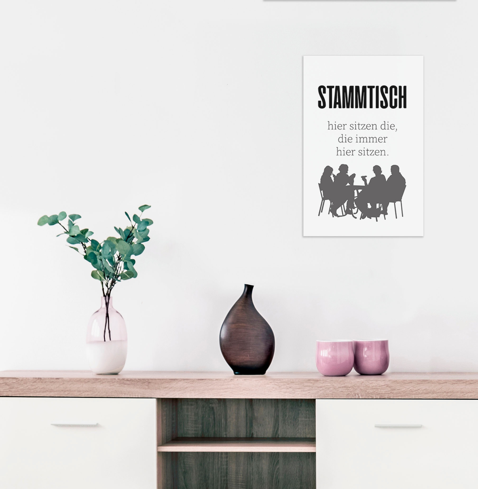 queence Wanddekoobjekt "STAMMTISCH", Stahlschild, Blechschild, Spruch, Witz günstig online kaufen