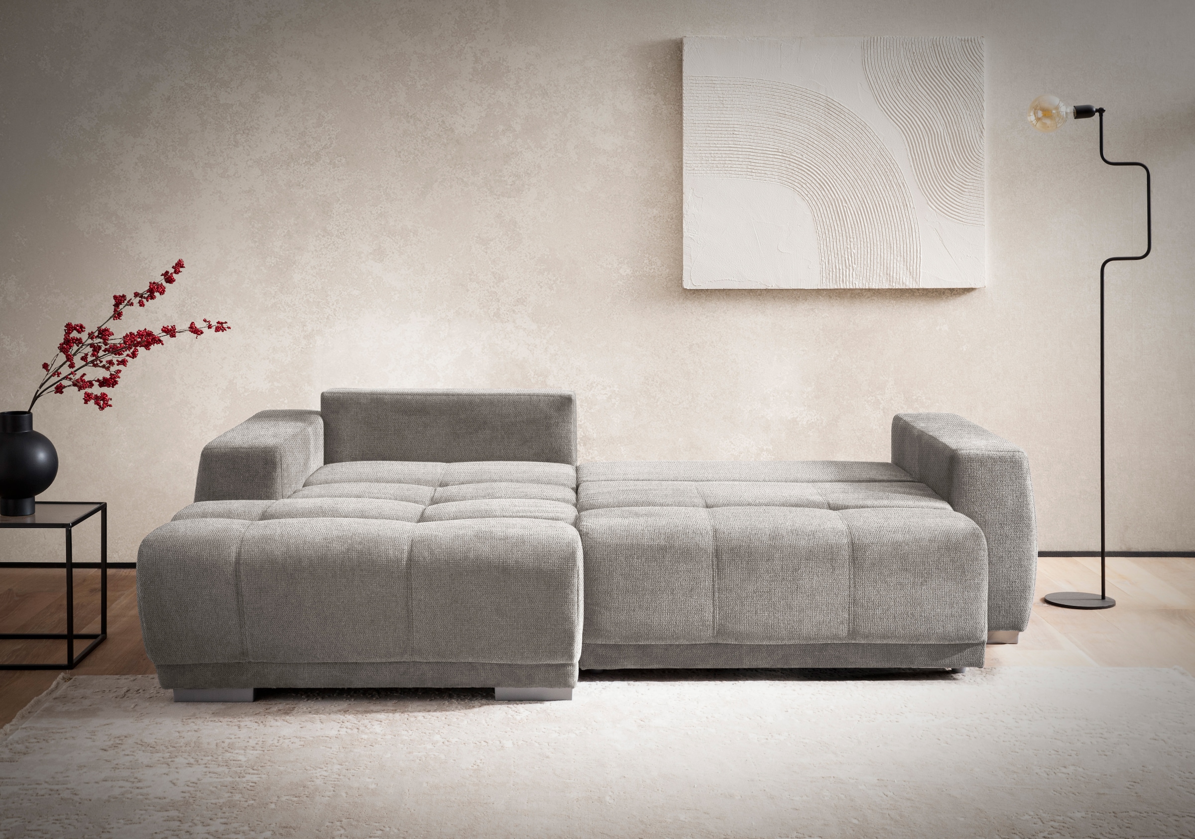 INOSIGN Ecksofa »Bolero L-Form«, wahlweise mit Bettfunktion & Bettkasten