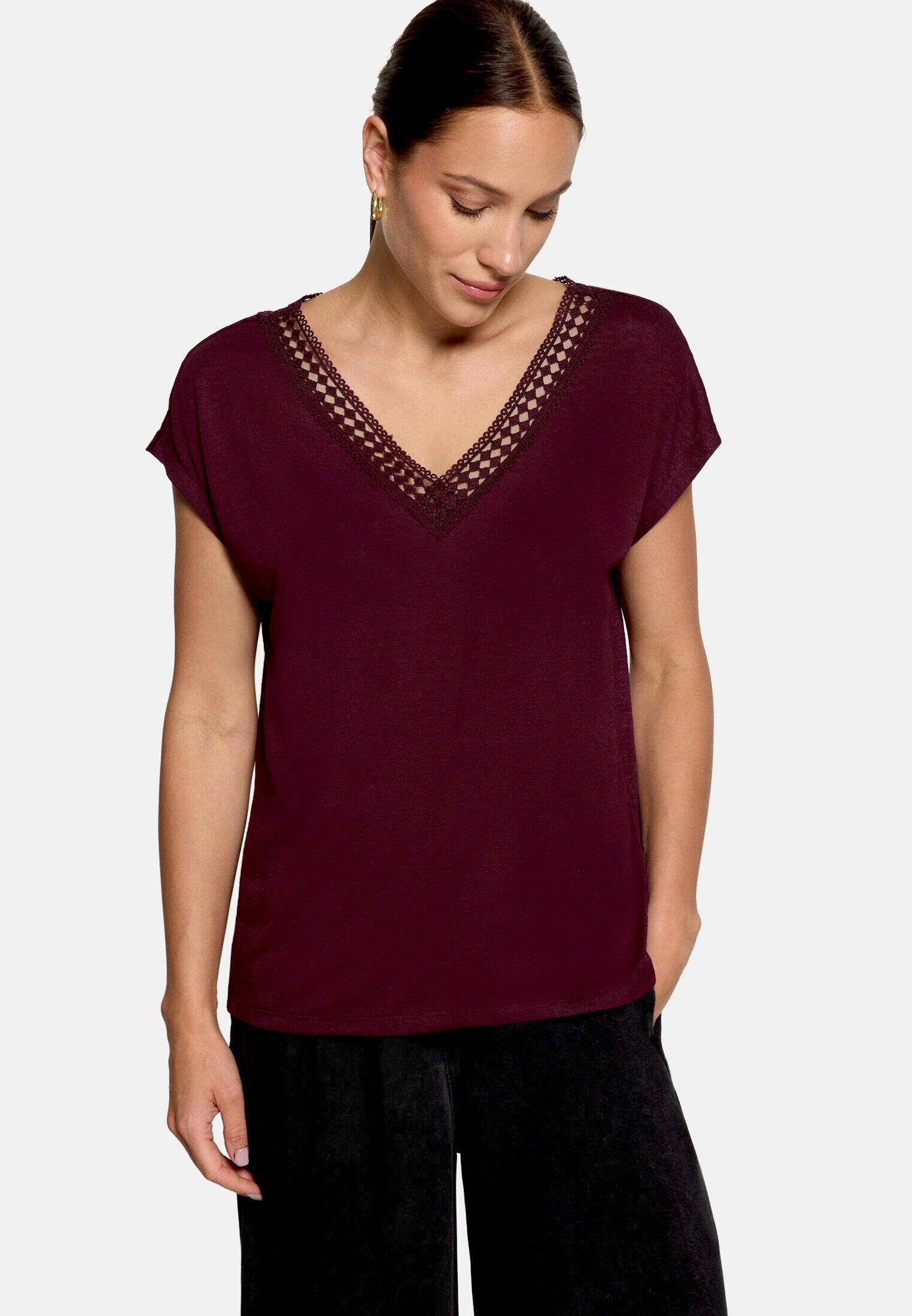 Zero T-Shirt »Damen mit V-Ausschnitt« 1 Spitze