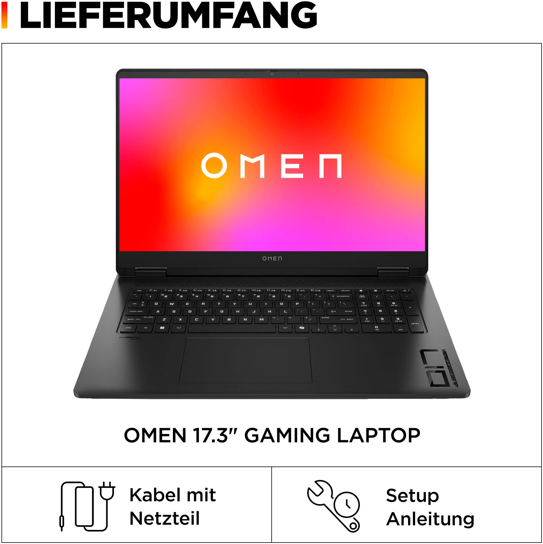 HP Gaming-Notebook »OMEN 17-db0095ng«, 43,9 cm, / 17,3 Zoll, AMD, Ryzen 9, GeForce RTX 4060, 1000 GB SSD