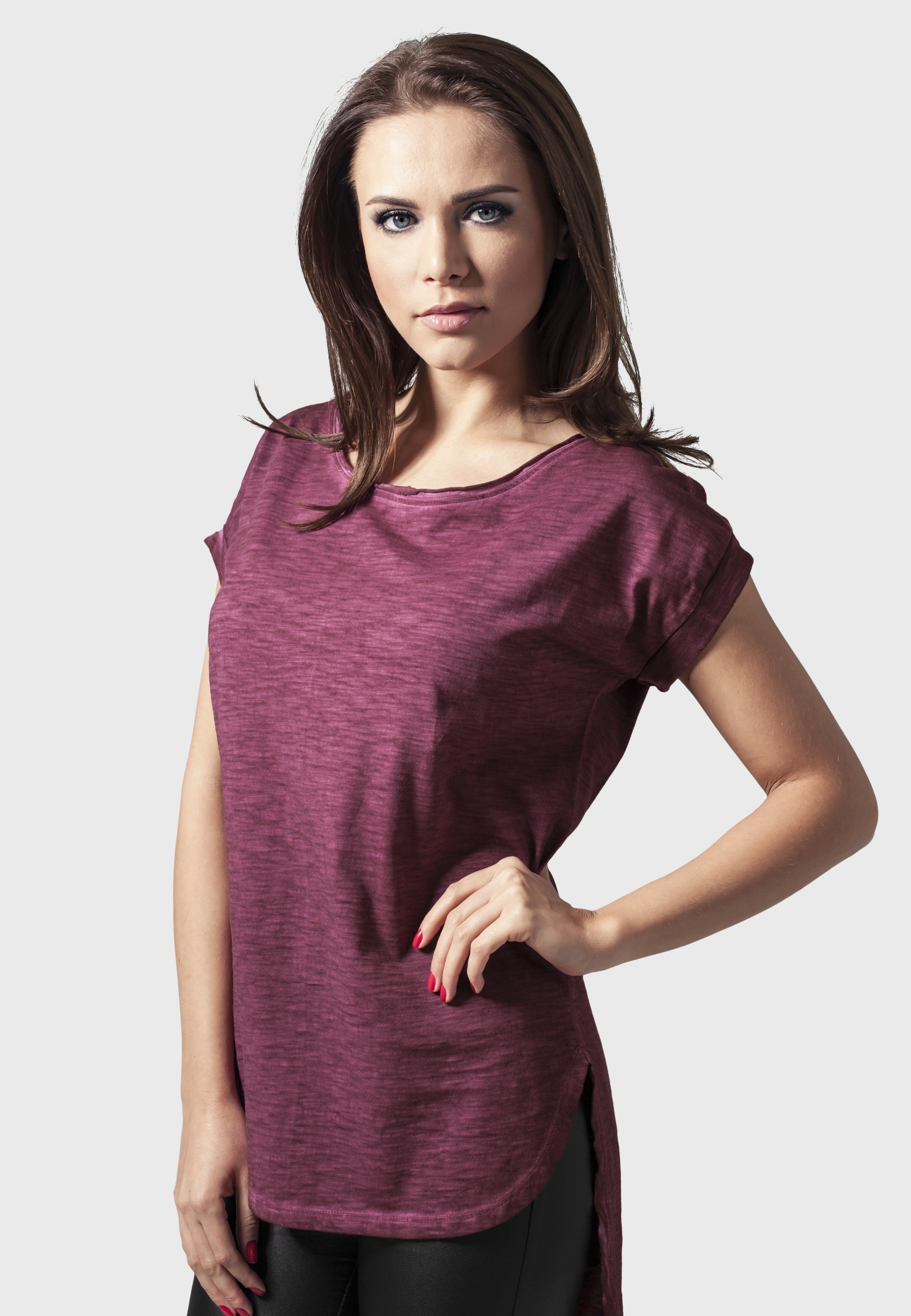 URBAN CLASSICS Kurzarmshirt "Urban Classics Damen Ladies Long Back Shaped S günstig online kaufen