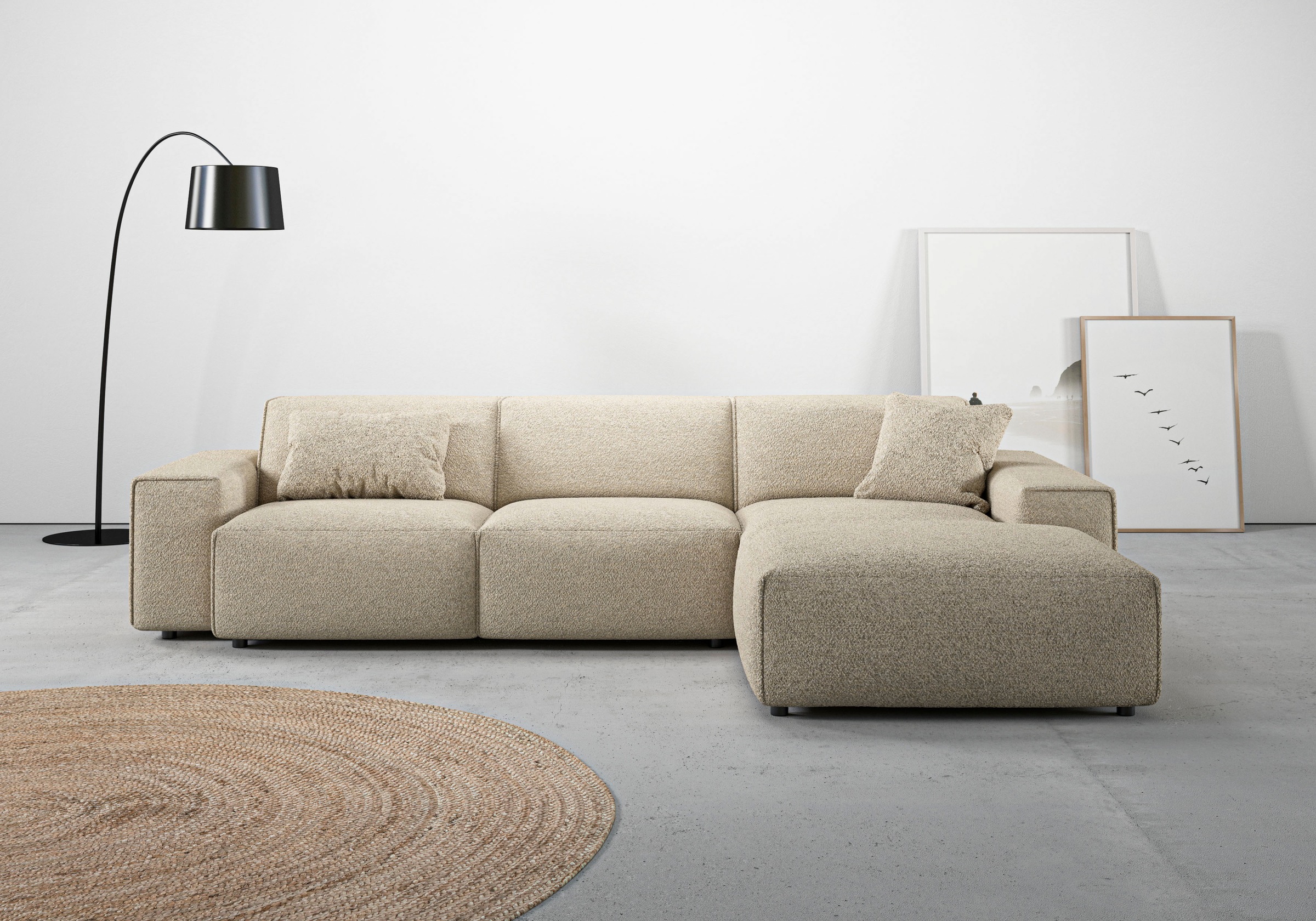 andas Ecksofa »Glimminge auch in Breitcord, Feincord, Bouclé + Easy care-Bezug«, L-Form, Breite 294, Zierkissen