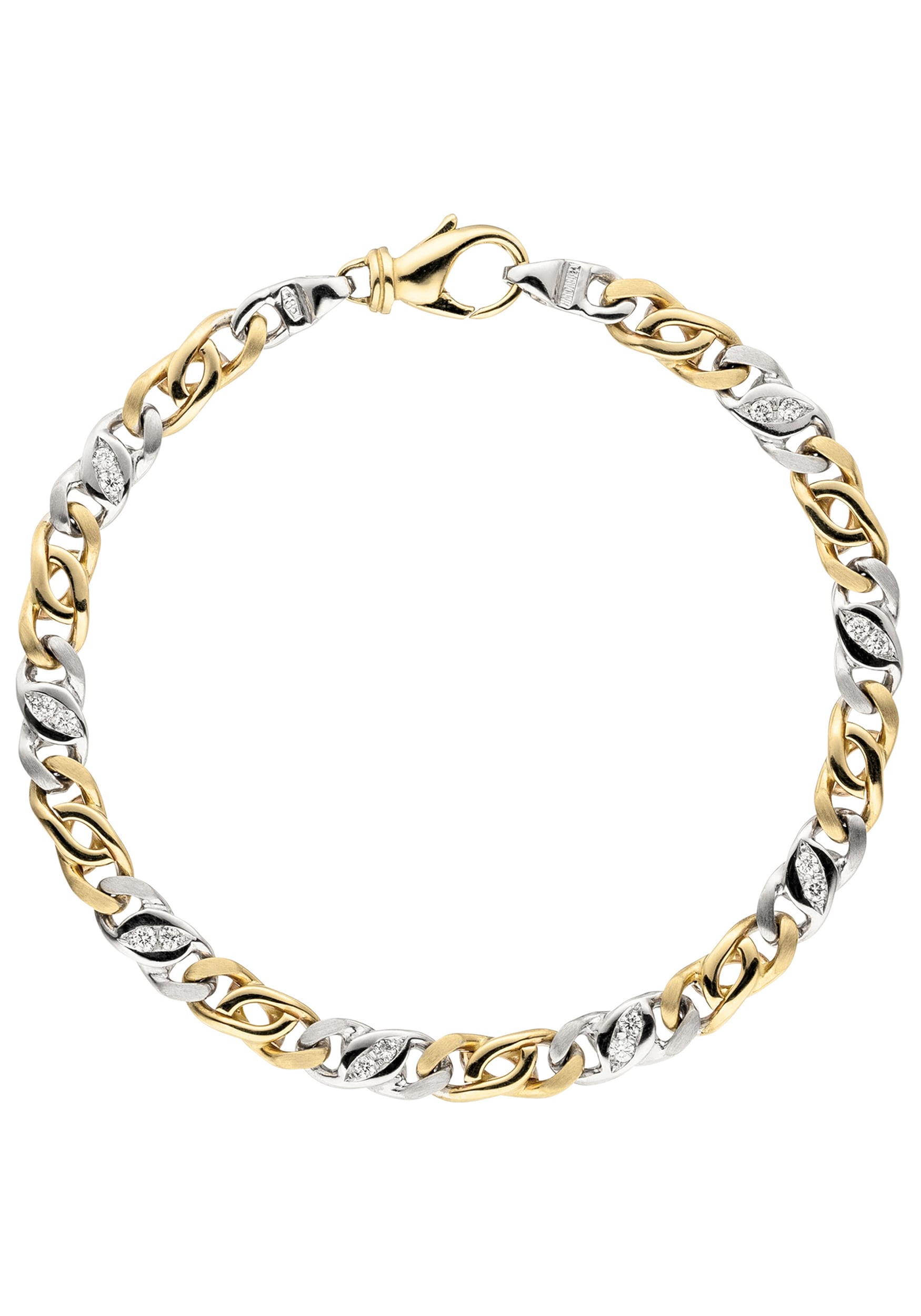 JOBO Goldarmband »Diamantarmband Bicolor« 585 Gold mit 16 Diamanten
