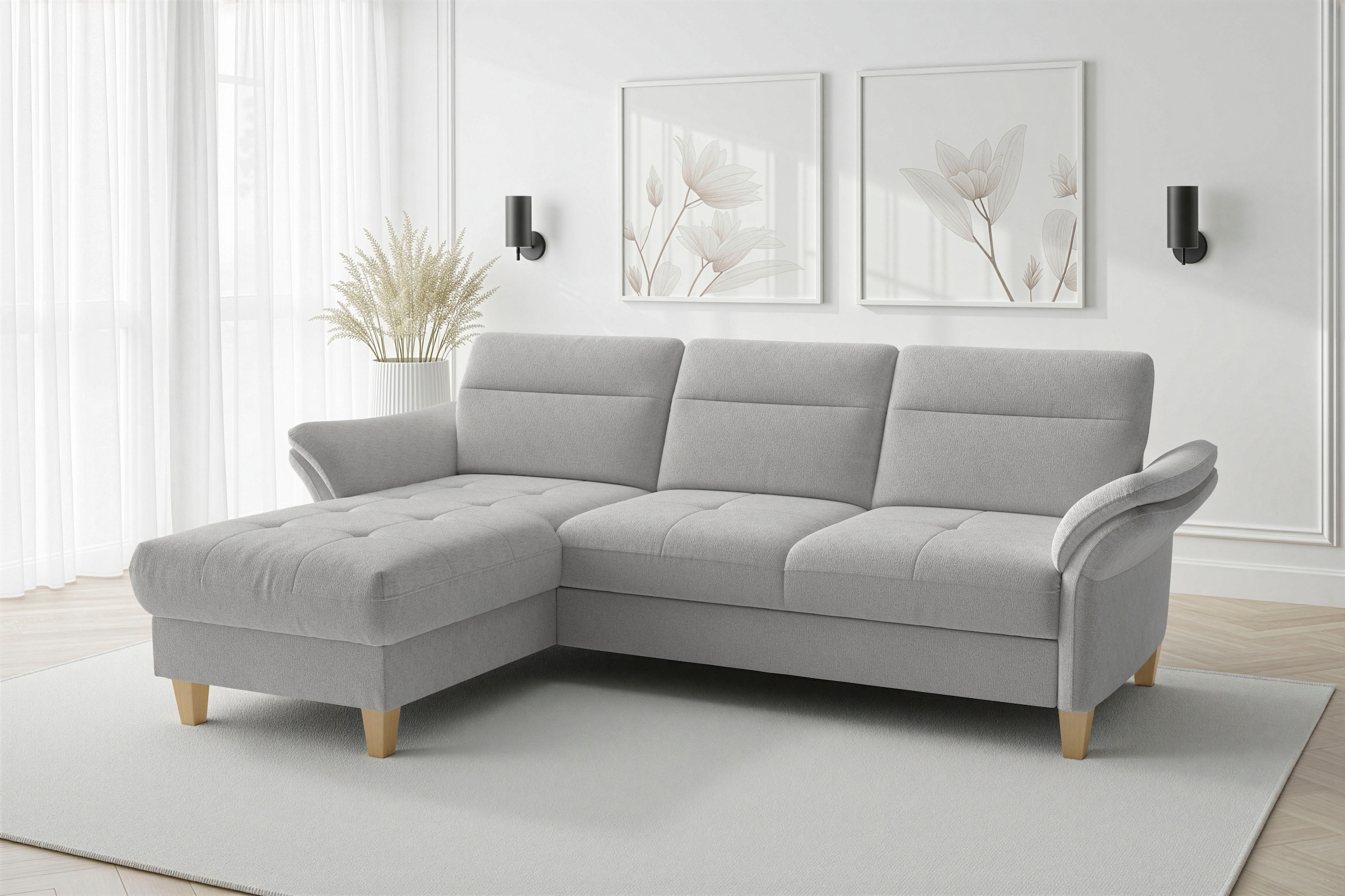 sit&more Ecksofa "Pamela L-Form, B: 230 cm, optional Schlaffunktion & Bettkasten" mit Federkern