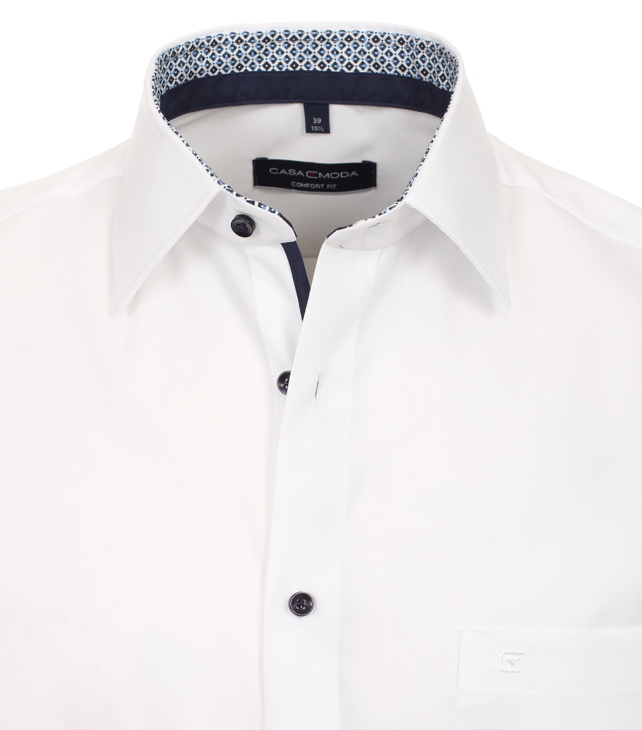 CASAMODA Business Shirt Short Sleeve Solid White Size 56 5