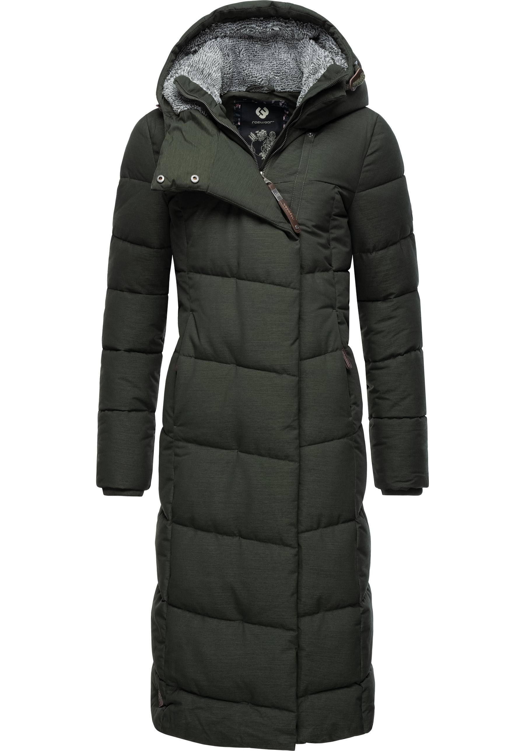 Ragwear Wintermantel "Pavla Long", extralanger Winterparka mit Teddyfutter und Kapuze