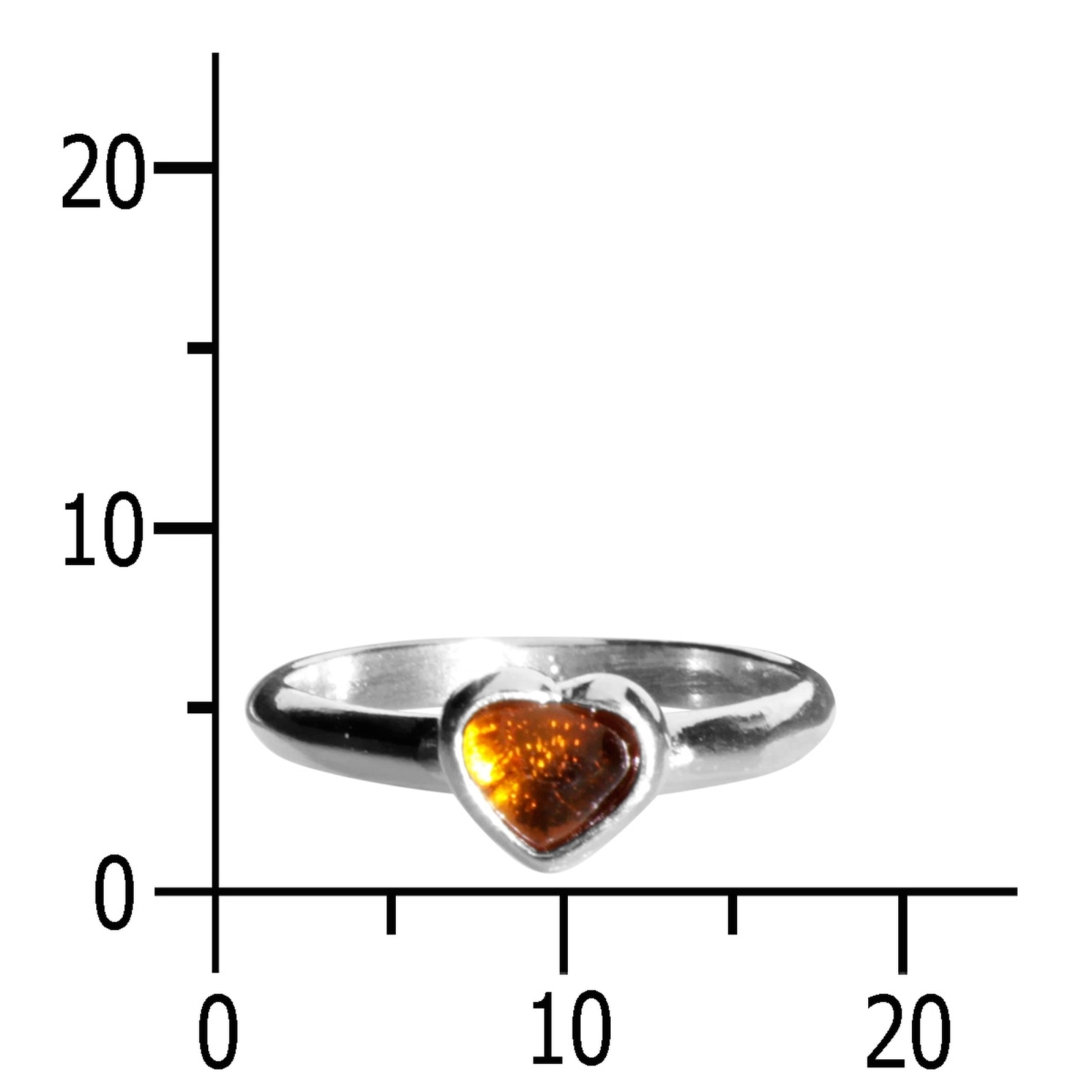 OSTSEE-SCHMUCK Fingerring »- Herz - Silber 925/000 - Bernstein«