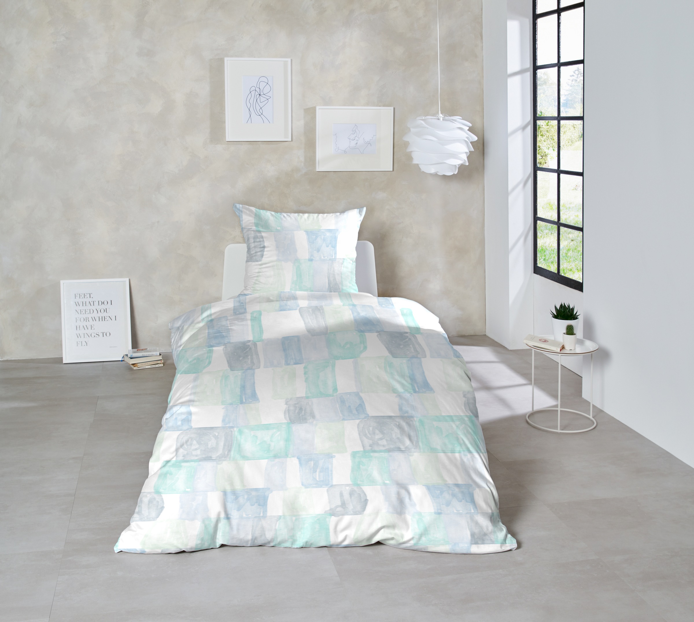 Thumbnail - Primera Bettwäsche "Perkal-Bettwäsche Watercolor Check" 2 Stk. tlg. mit Karo-Muster