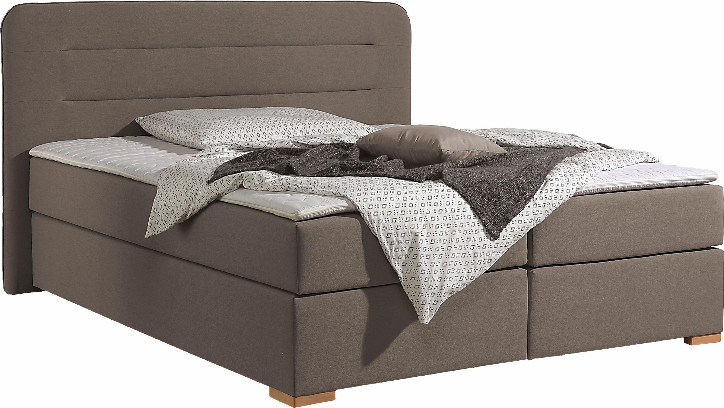 Home affaire Boxspringbett »Manchester«, 5 Breiten, 3 Ausführungen, 2 Härtegraden, Topper, Steppung