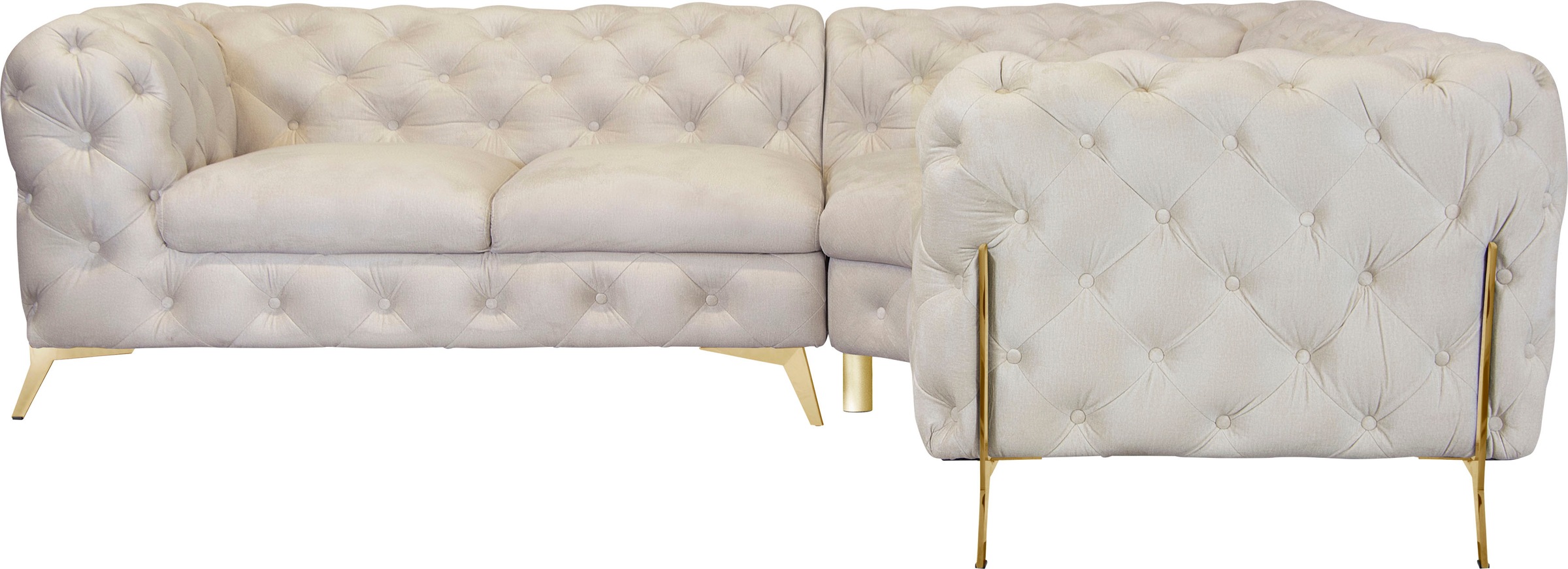 Home affaire Chesterfield-Sofa "Amaury L-Form" moderne Chersterfield-Optik, günstig online kaufen