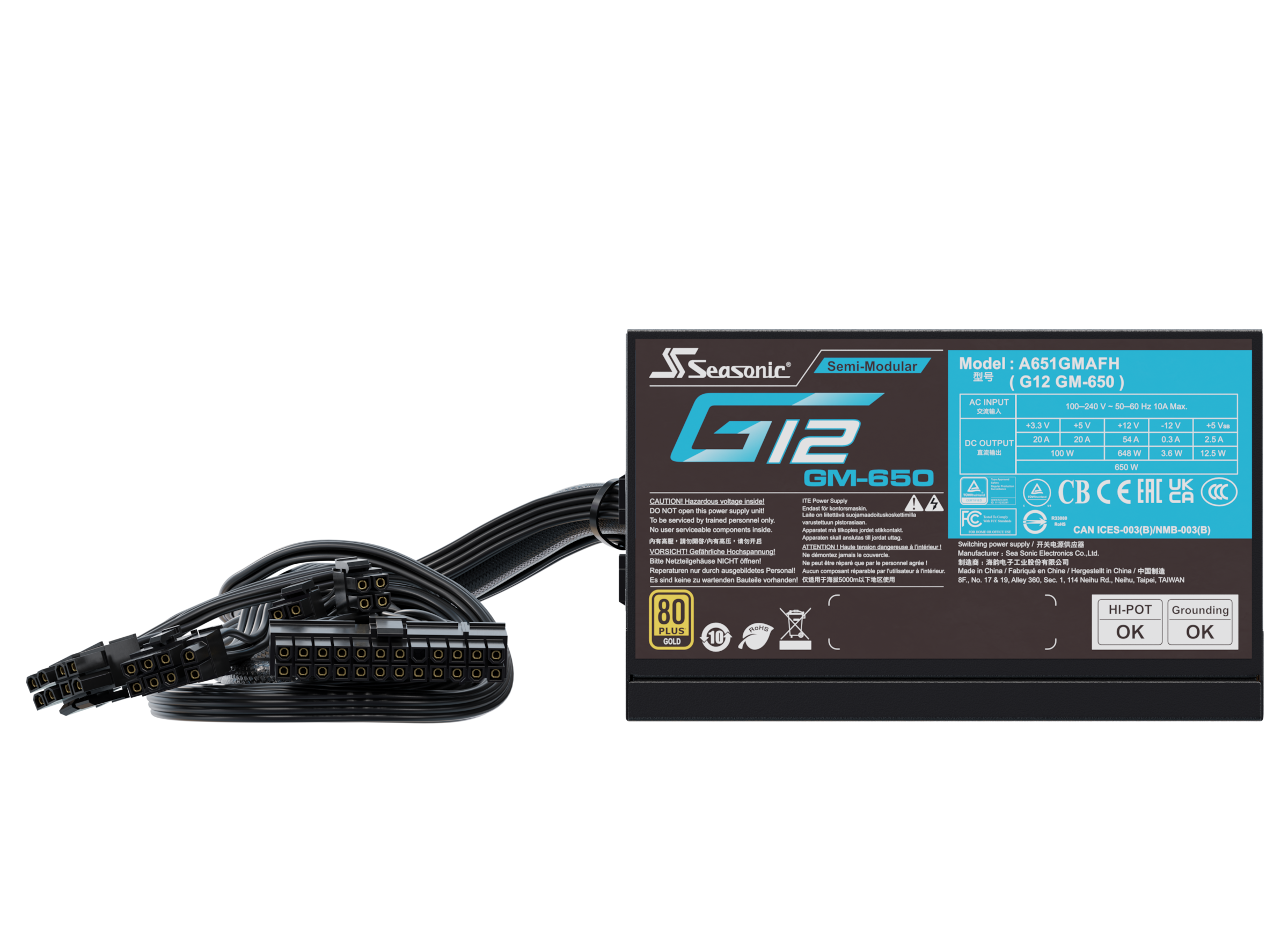 Seasonic PC-Netzteil »G12-GM-650«, (1 St.), 80+ Gold