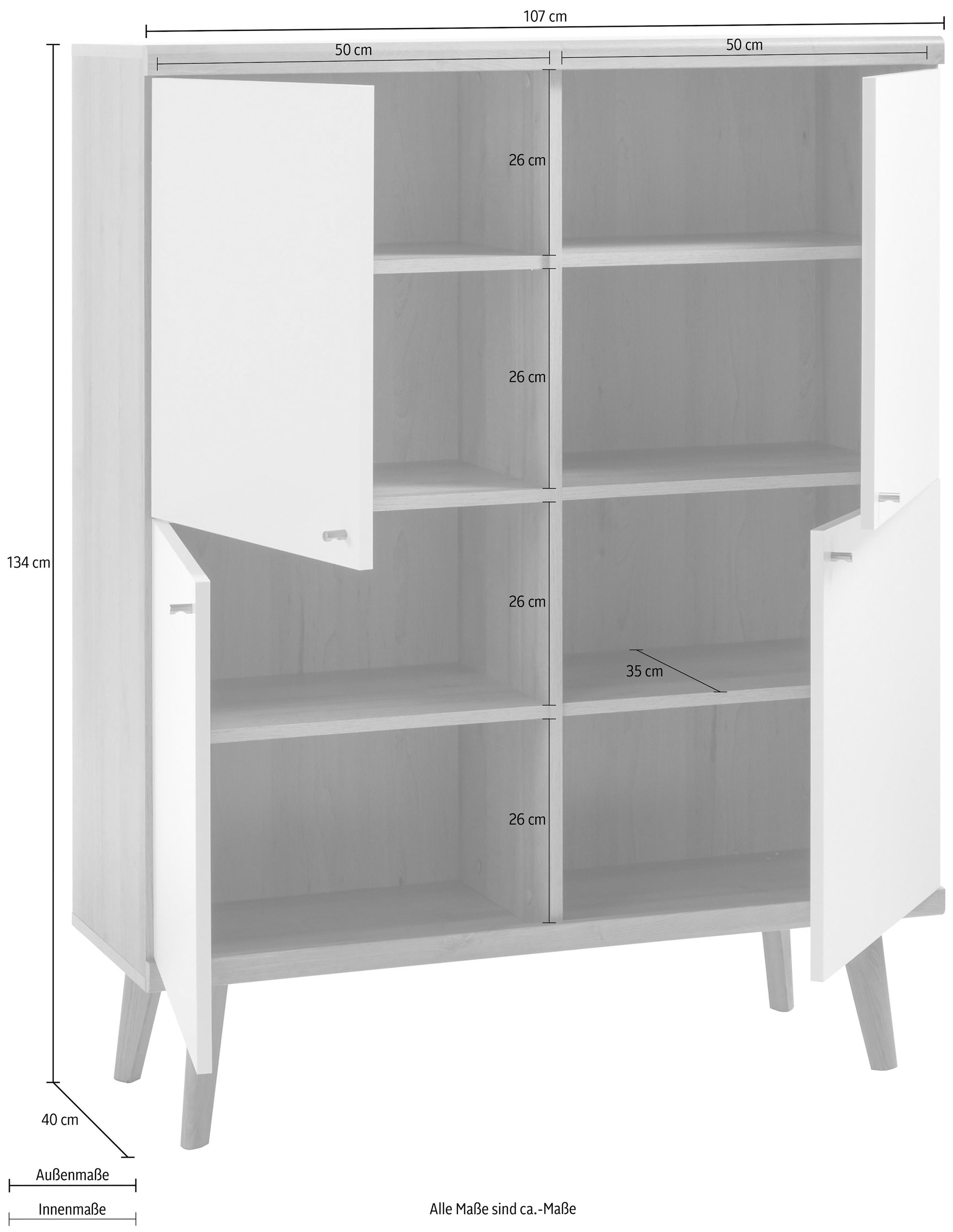 andas Highboard »Merle«, Scandi Design, Breite 107 cm