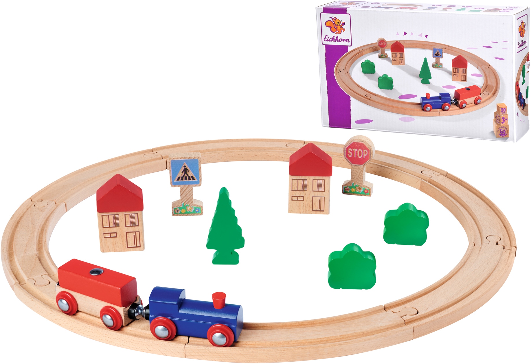 Eichhorn Spielzeug-Eisenbahn »Kreis«, (Set, 20 tlg.), FSC®- schützt Wald - weltweit
