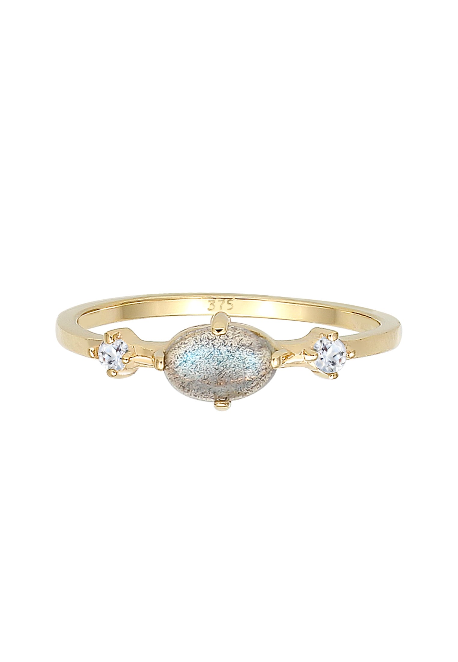 Elli Premium Fingerring »Labradorit Topas Weiß 375 Gelbgold«