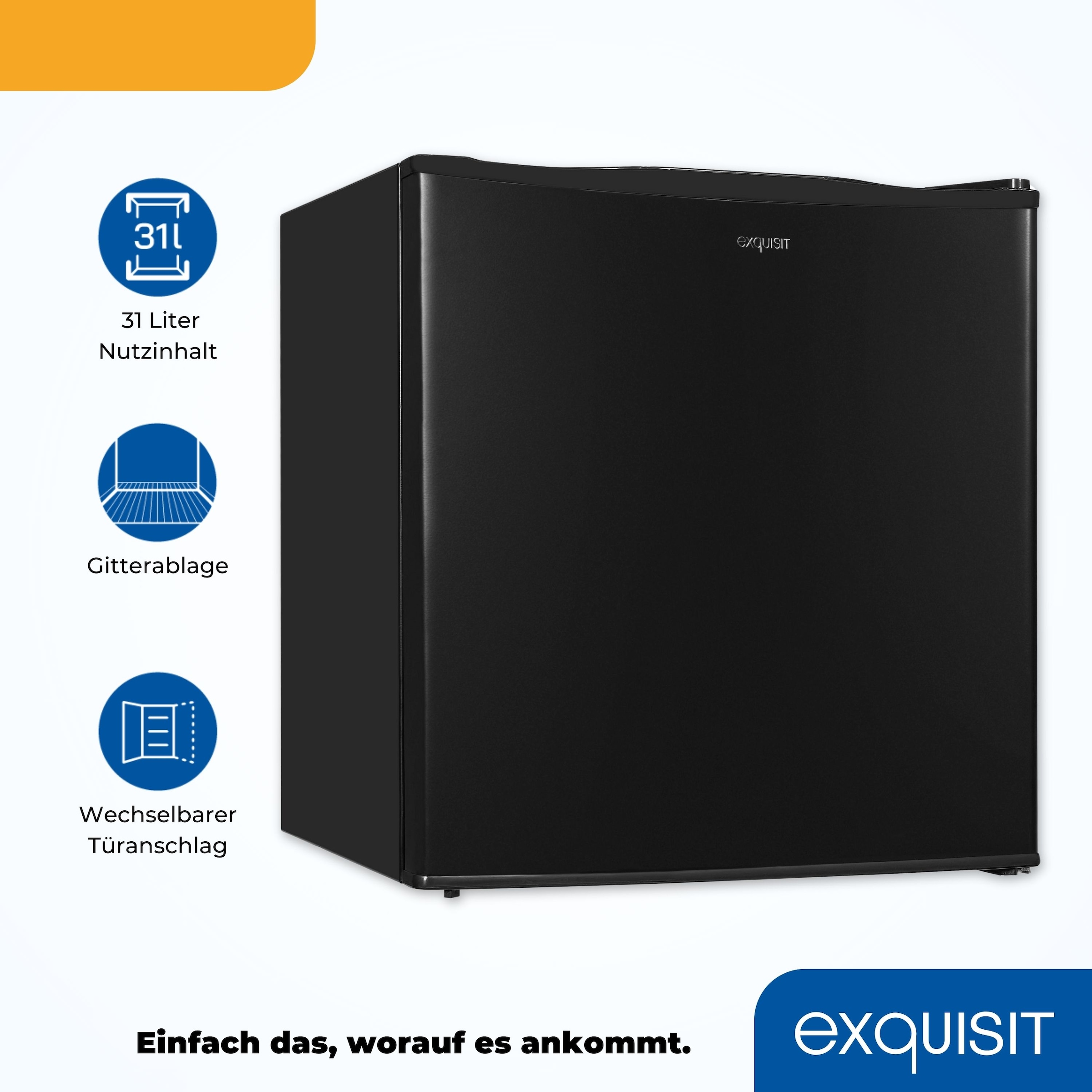 exquisit Gefrierschrank »GB40-150E schwarz«, 51 cm hoch, 47 cm breit, 31 L Volumen, 4 Sterne Gefrieren