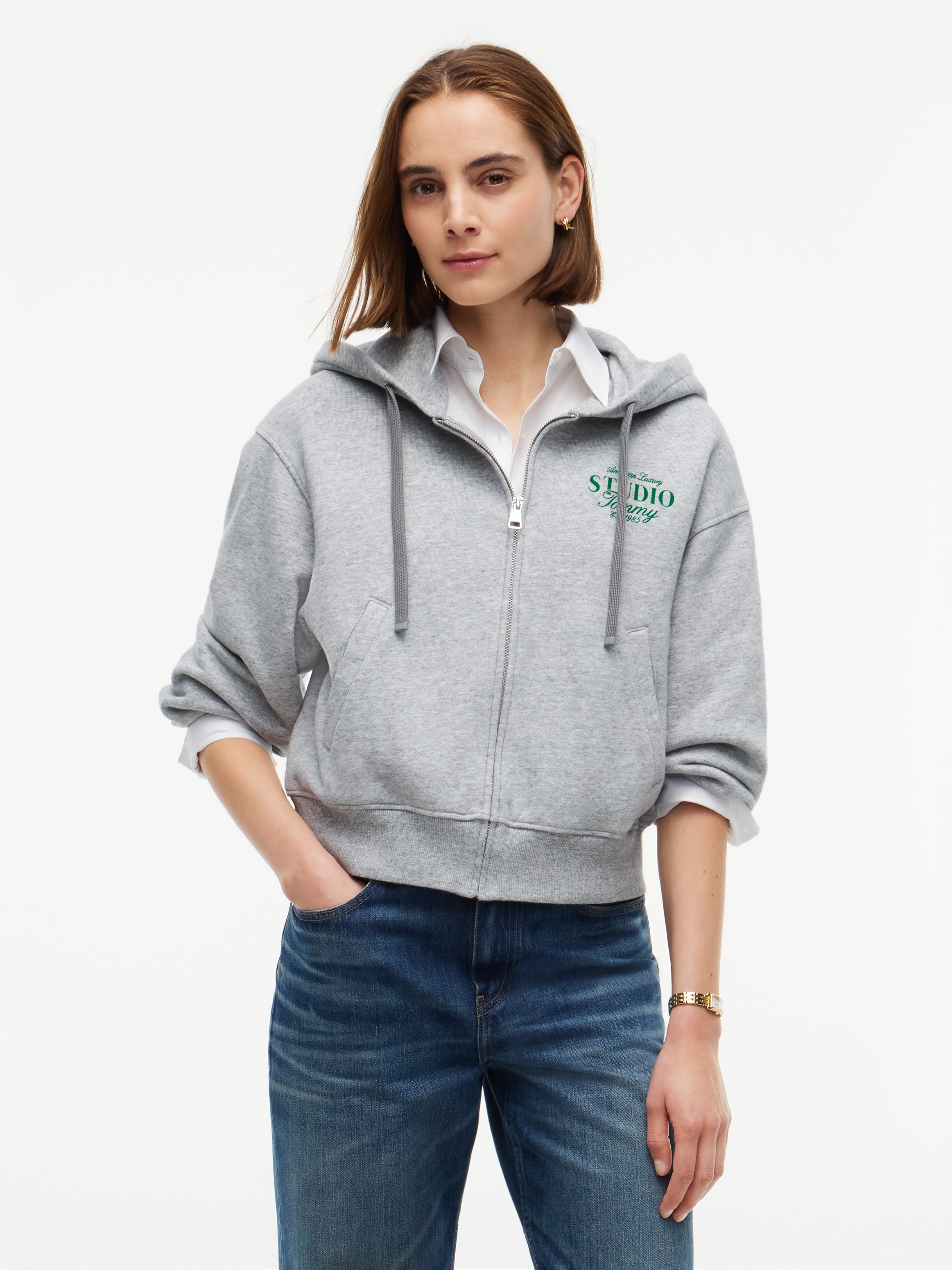 Tommy Hilfiger Sweatjacke "STUDIO TOMMY ZIP-UP HOODIE SWT" Baumwolle