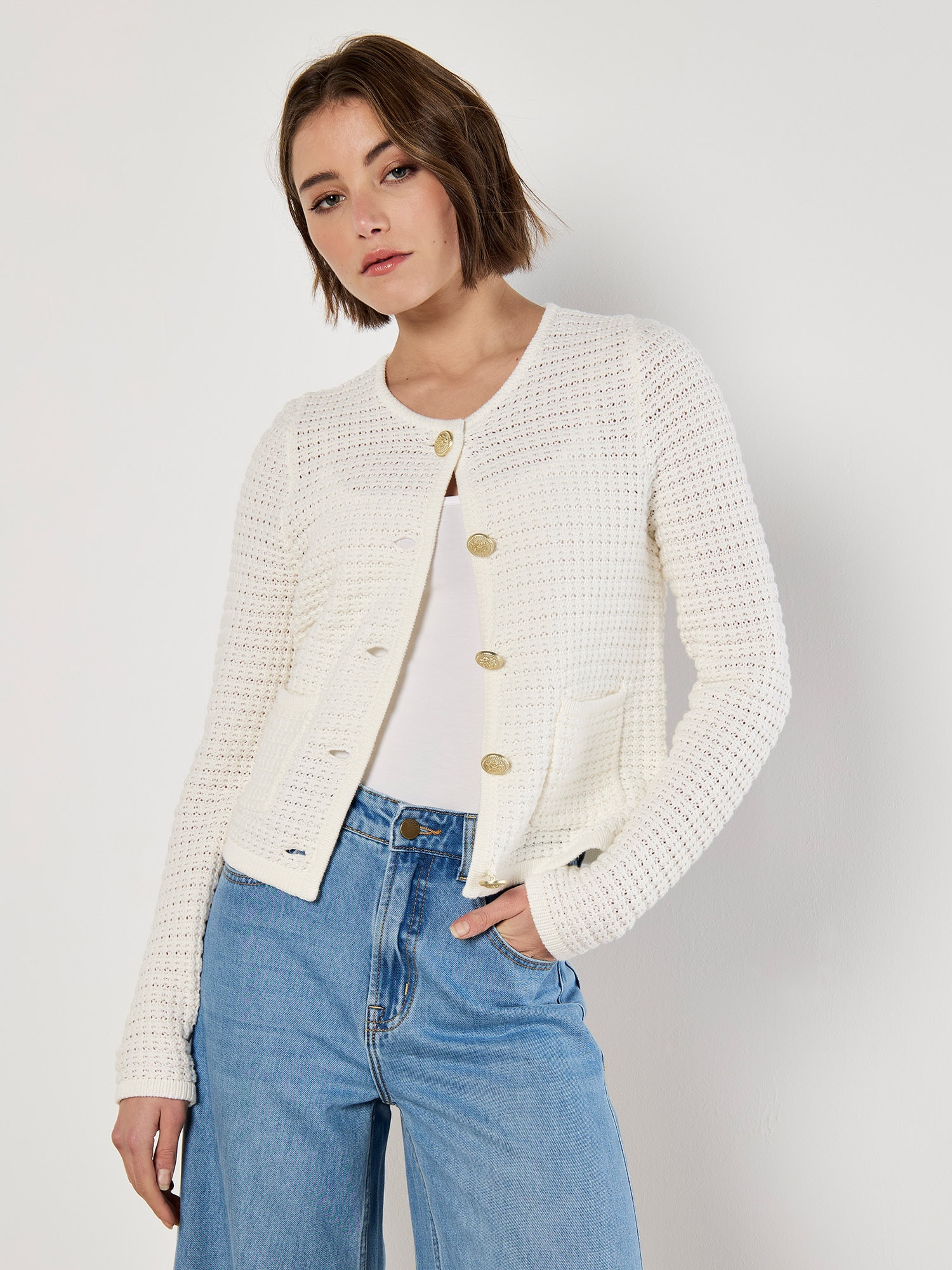 Apricot Cardigan »Waffelstrick-Cardigan« mit Taschen