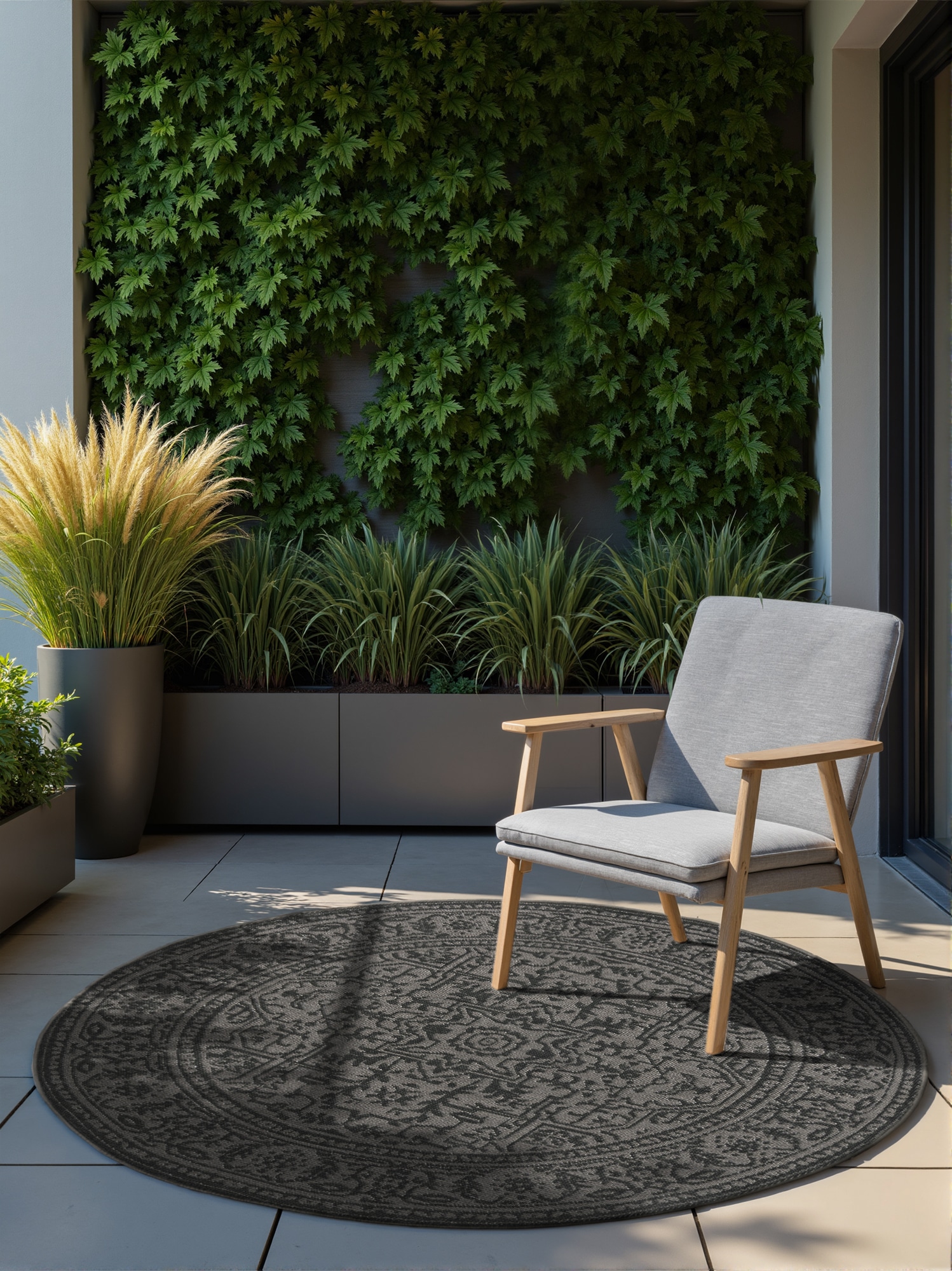 NORTHRUGS Outdoorteppich »Kona Wendeteppich«, rund, 5 mm Höhe, In und Outdoor, Flachgewebe, wetterfest, pflegeleicht, robust