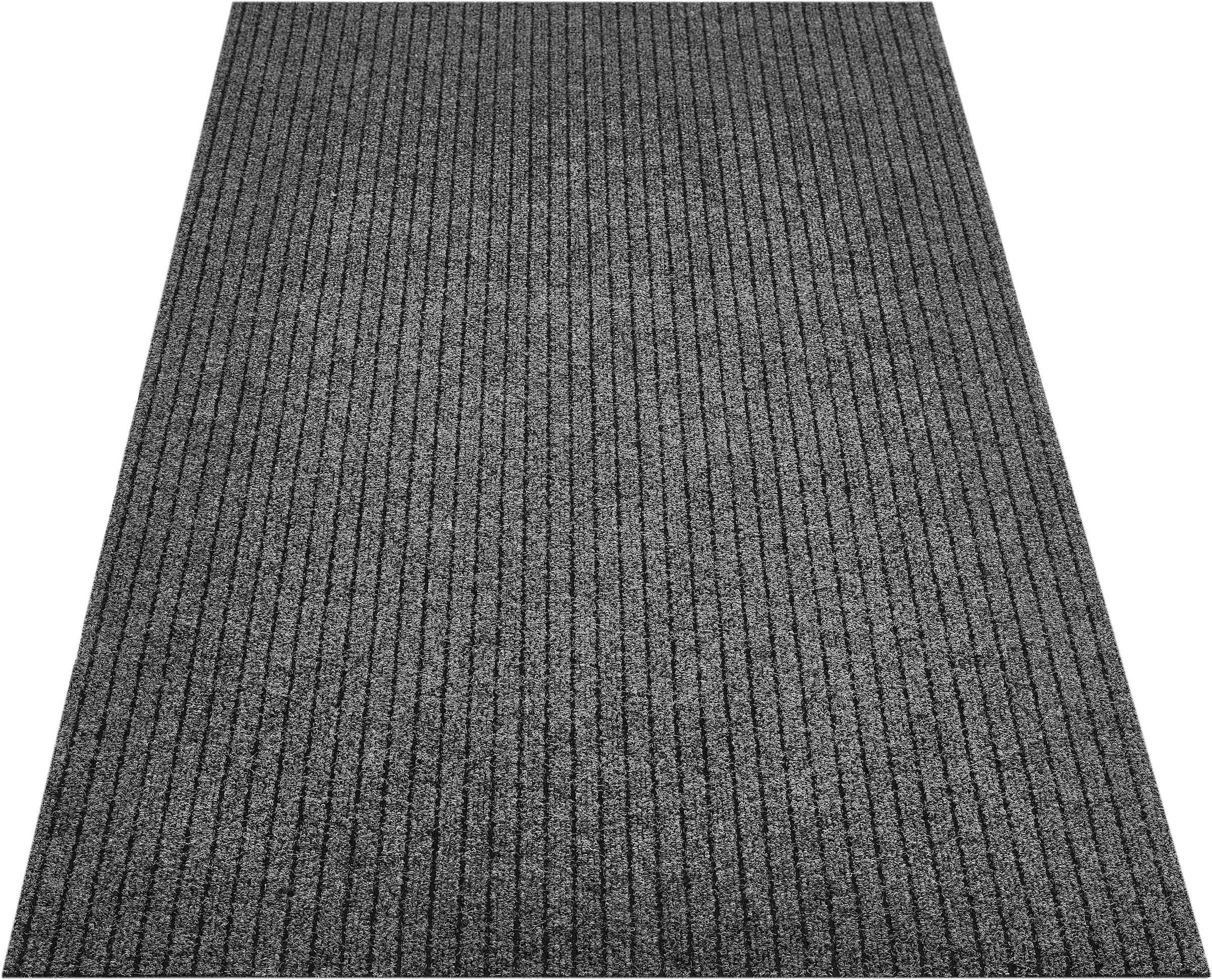 Läufer ANDIAMO "Marlo, Made in Belgium", grau (anthrazit), B:100cm H:7mm L:800cm, Obermaterial: 100% Polypropylen, Teppiche, Schmutzfangläufer, Schmutzfangläufer, gestreift, robust, In- und Outdoor geeignet