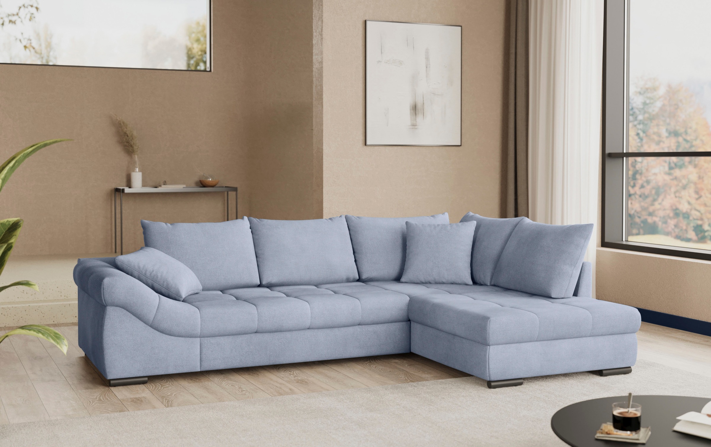 Mr. Couch Ecksofa »Allegro, L-Form«, mit Hochschläfer-Bettauszug, wahlweise mit Kaltschaum