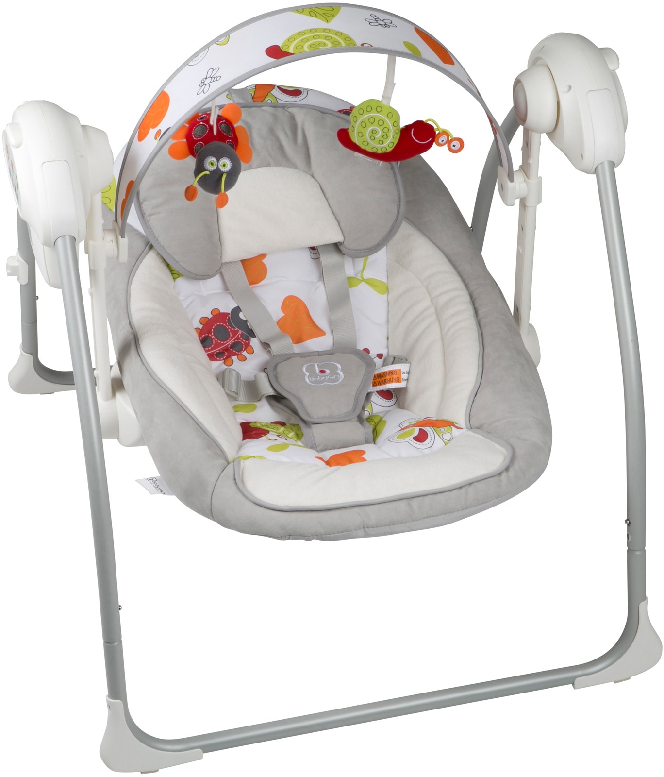 BabyGo Babywippe »Dandly, grey«, bis 9 kg, elektrisch, mit Sound