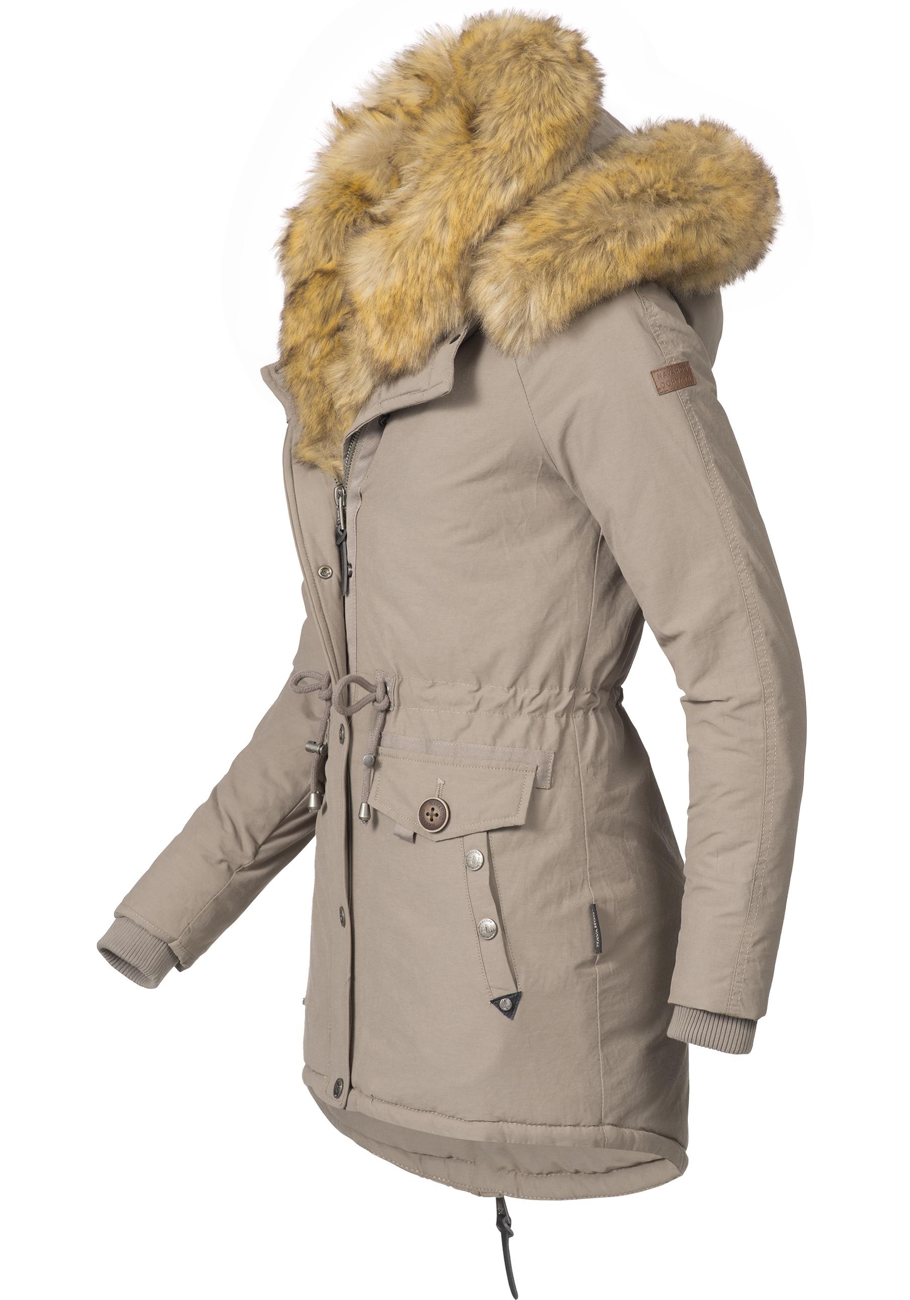 Navahoo Wintermantel »Sweety«, abgefahrener Winterparka m. 2 Kunstpelz-Kapuzen