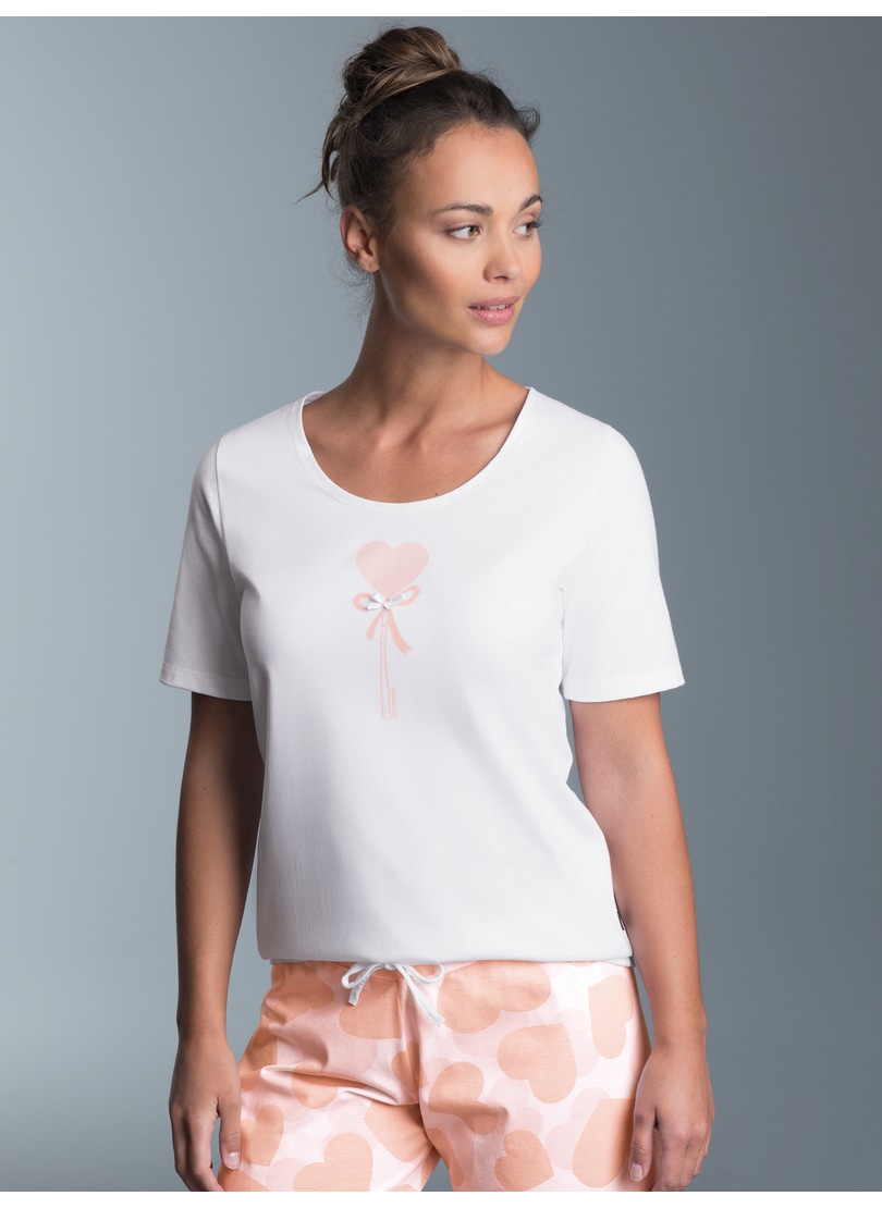 Trigema Schlafanzug "TRIGEMA T-Shirt mit süßem Herzchen-Printmotiv" 1 Stk. günstig online kaufen