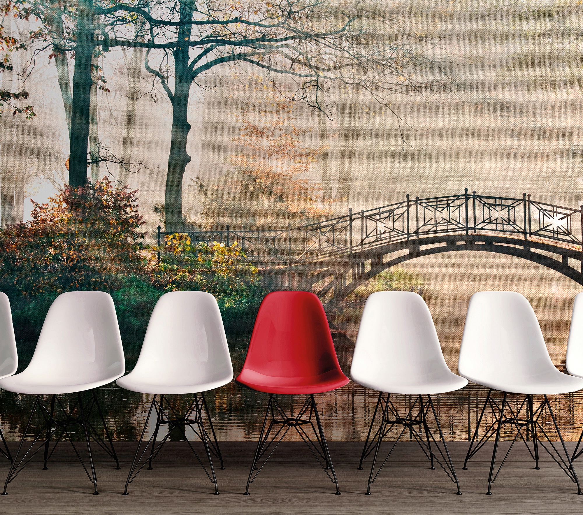 living walls Fototapete »Designwalls Park Bridge 2« glatt Vlies, Wand, Schräge, Decke