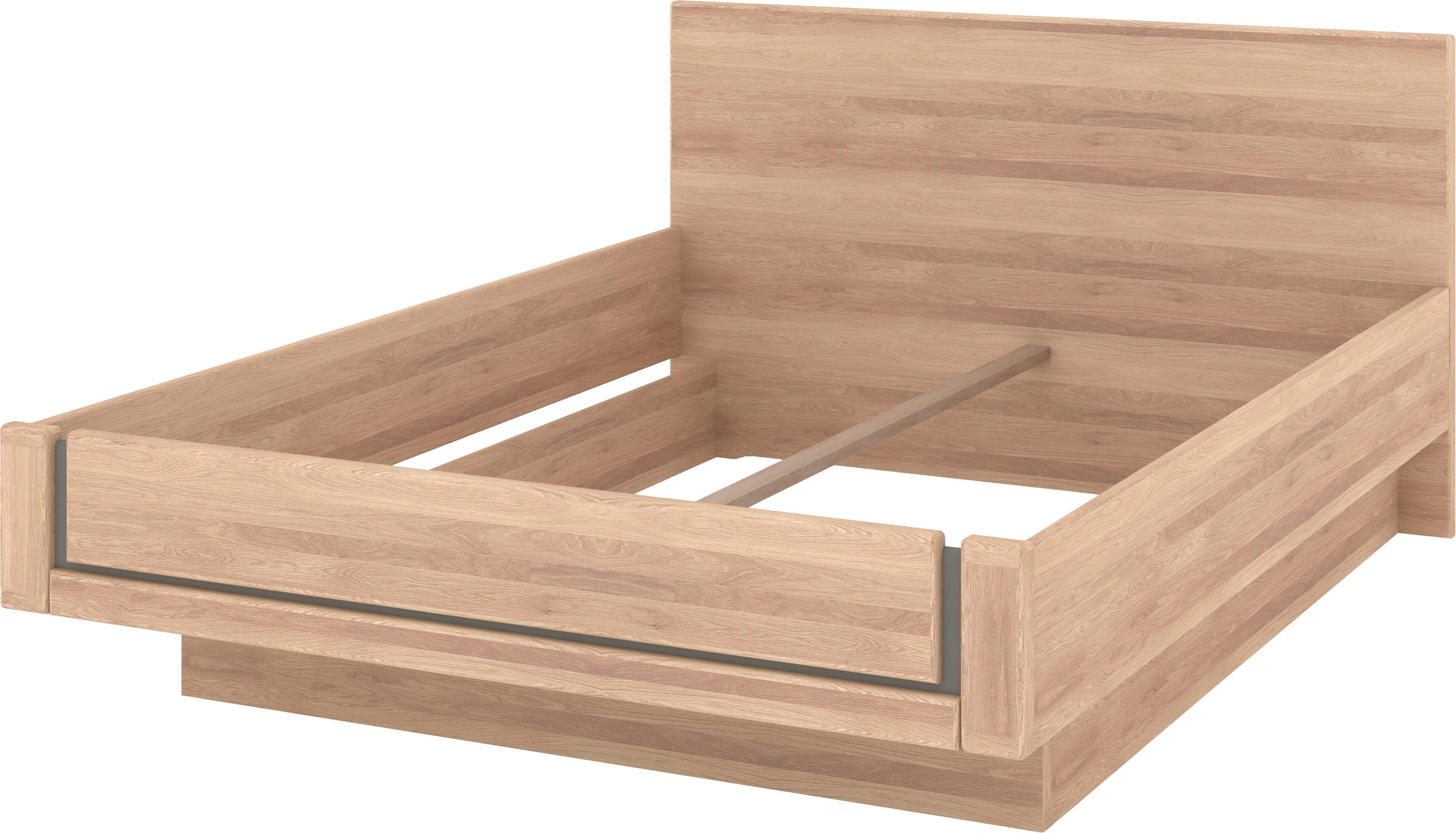 Musterring Holzbett »Sorrent, Bettgestell, Bettrahmen, teilmassiv Eiche«, (MADE IN GERMANY), Eiche teilmassiv, Liegehöhenverstellung, in schwebender Optik