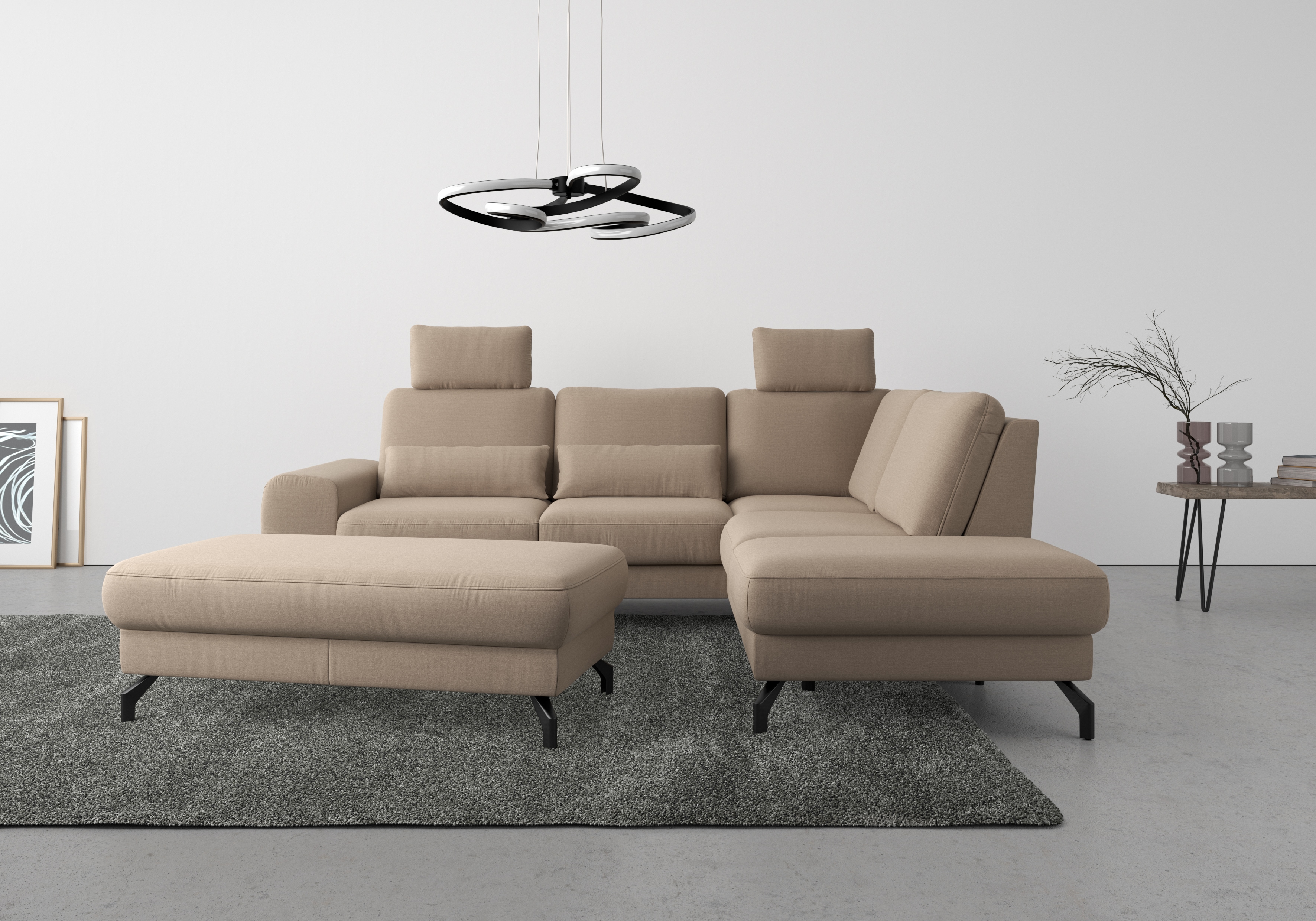 sit&more Ecksofa "Cinturo L-Form" inklusive Sitztiefenverstellung und Federkern, Sitzhöhe 45 cm