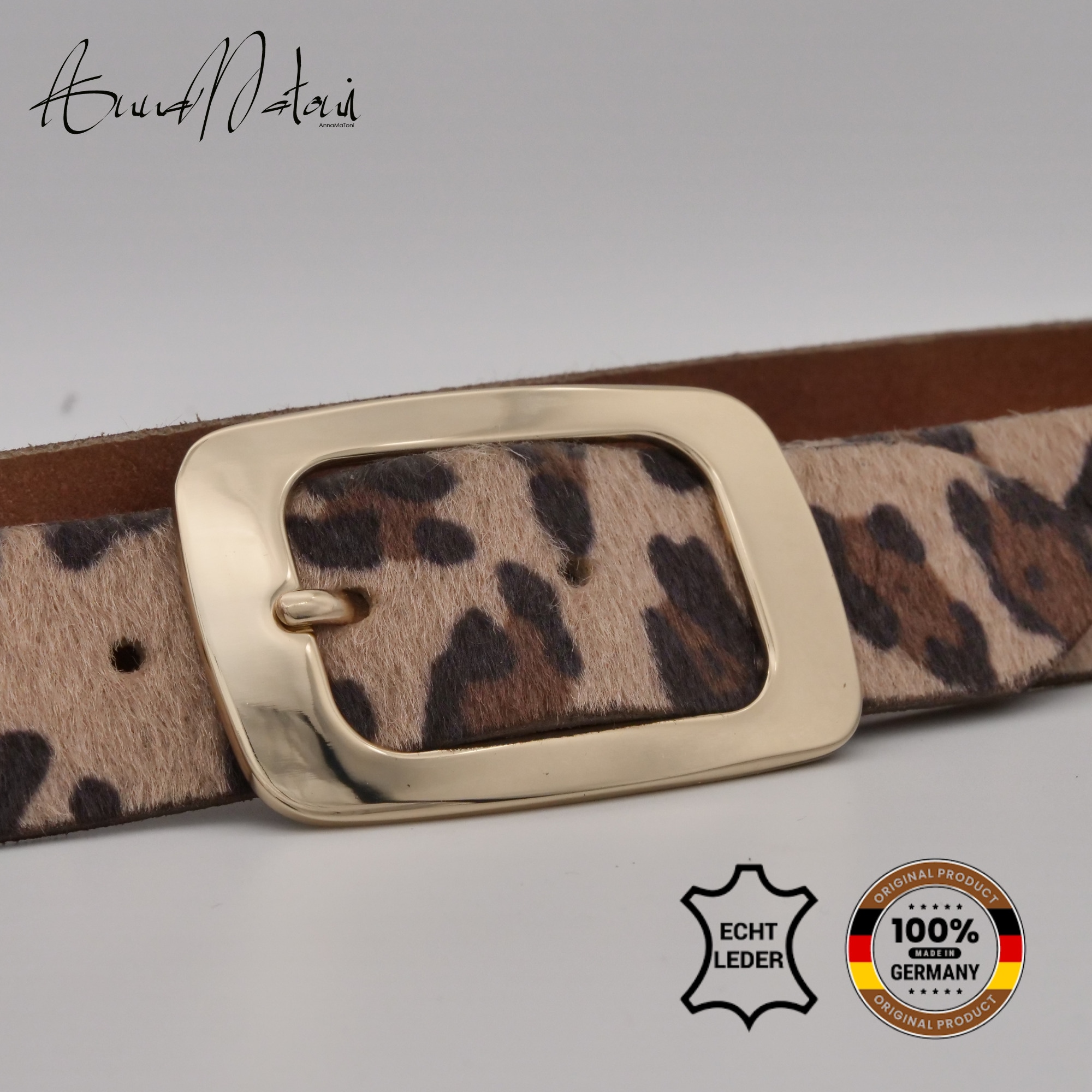 AnnaMatoni Ledergürtel »AnnaMatoni Damen Ledergürtel in hochwertigem Kunstfell in Leo«