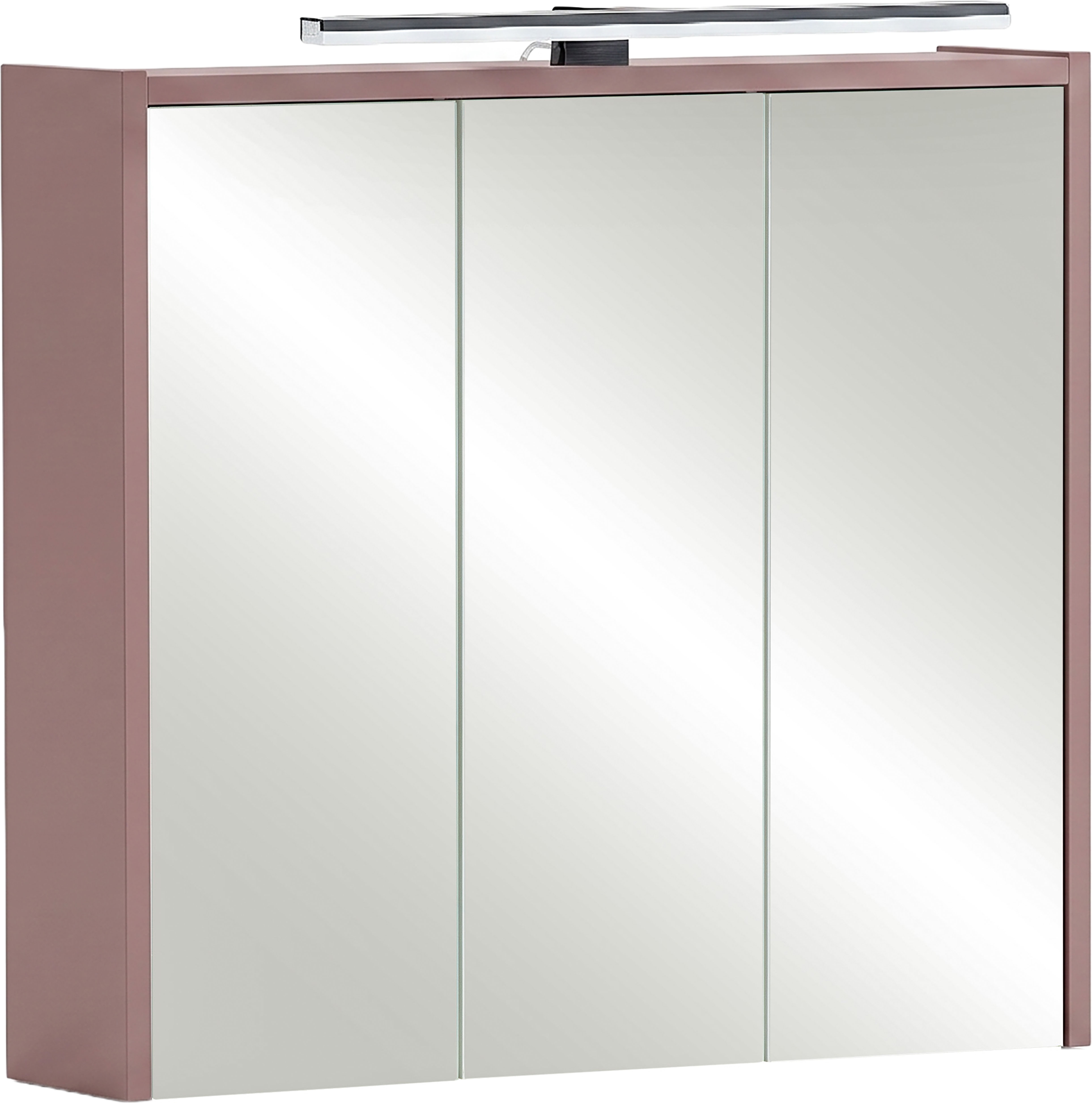 Schildmeyer Spiegelschrank "PIAZZA, inkl. Beleuchtung, Breite 65 cm, 3 Türen, MADE IN GERMANY" 1 Stk. tlg. Schalter-/Steckdosenkombination hinter der Tür, MADE IN GERMANY