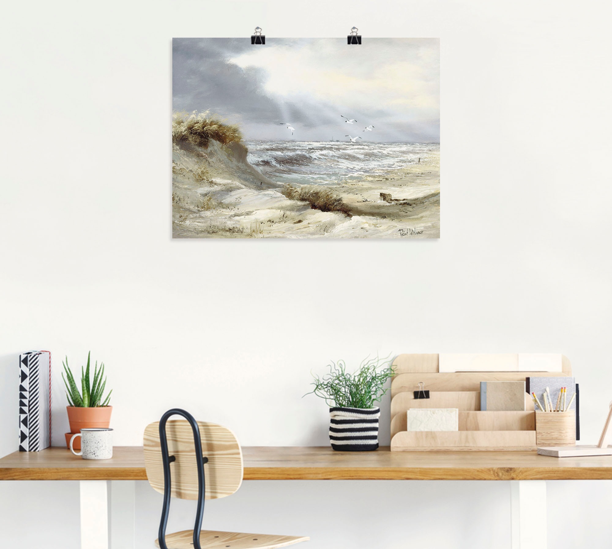 Artland Wandbild »Dünen an der stürmischen See«, Küste, (1 St.), als Leinwandbild, Poster, Wandaufkleber in verschied. Größen