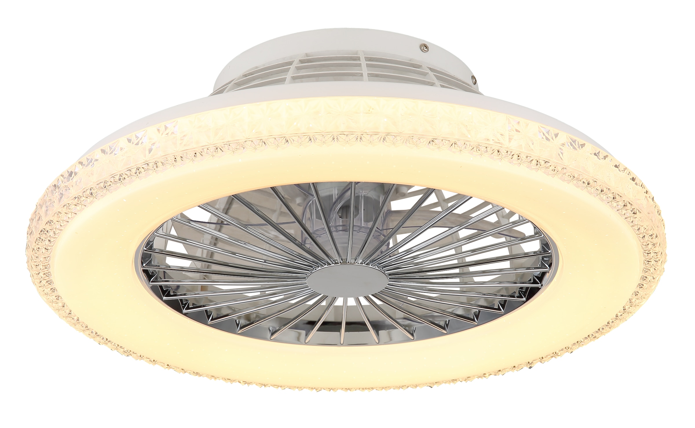 GLOBO LIGHTING Deckenleuchte »CORUSSO«, Leuchtmittel LED-Modul | LED fest integriert, Ventilator /Schlafzimmer / Wohnbereich /Arbeitszimmer / verchromt rund