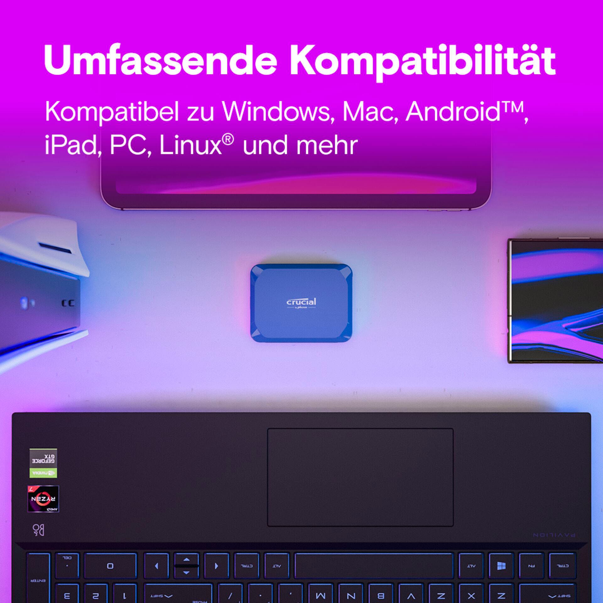 Crucial externe SSD »X10 2TB« 2 TB Anschluss USB-C