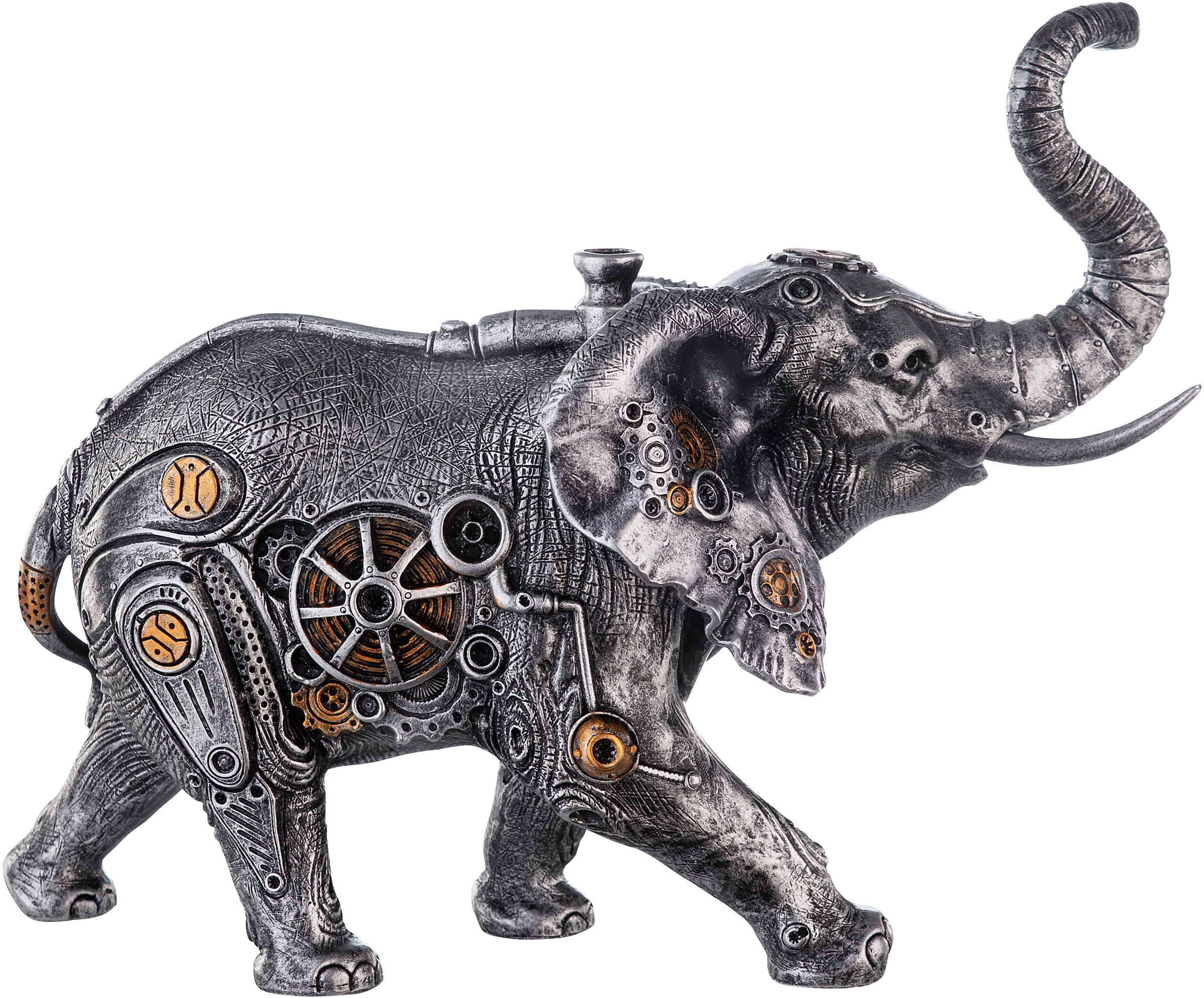 Casablanca by Gilde Tierfigur »Skulptur Steampunk Elephant«, mit kupferfarbenen Elementen