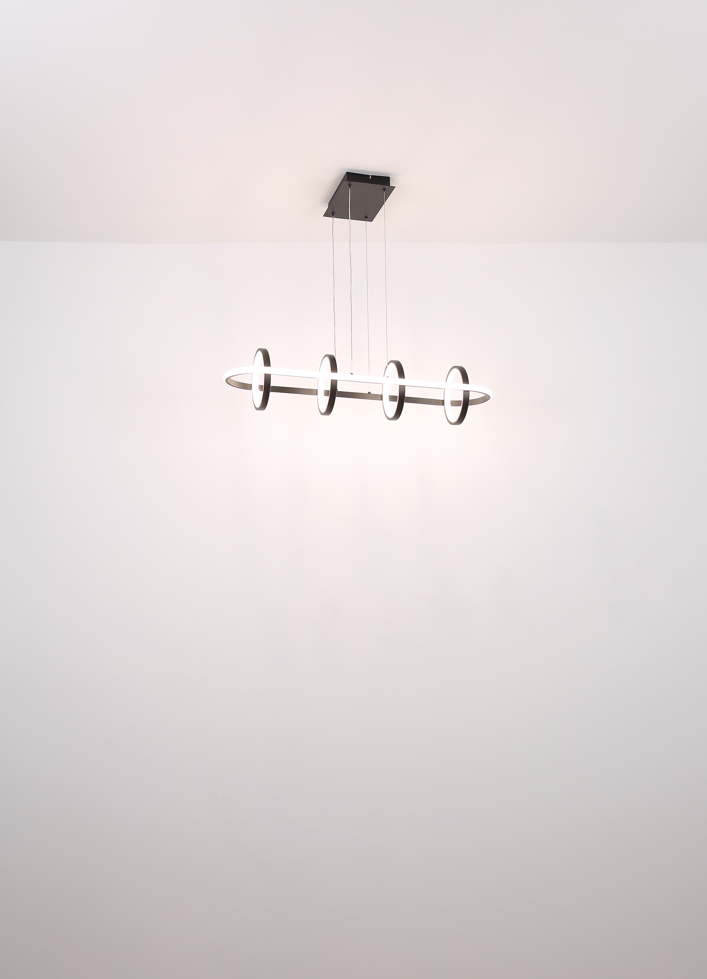 GLOBO LIGHTING Hängeleuchte »WOLFHARD« LED-Modul 1 Stk. Hängeleuchte Schwarz, Aluminium, Silikon opal, dimmbar, LED 55W