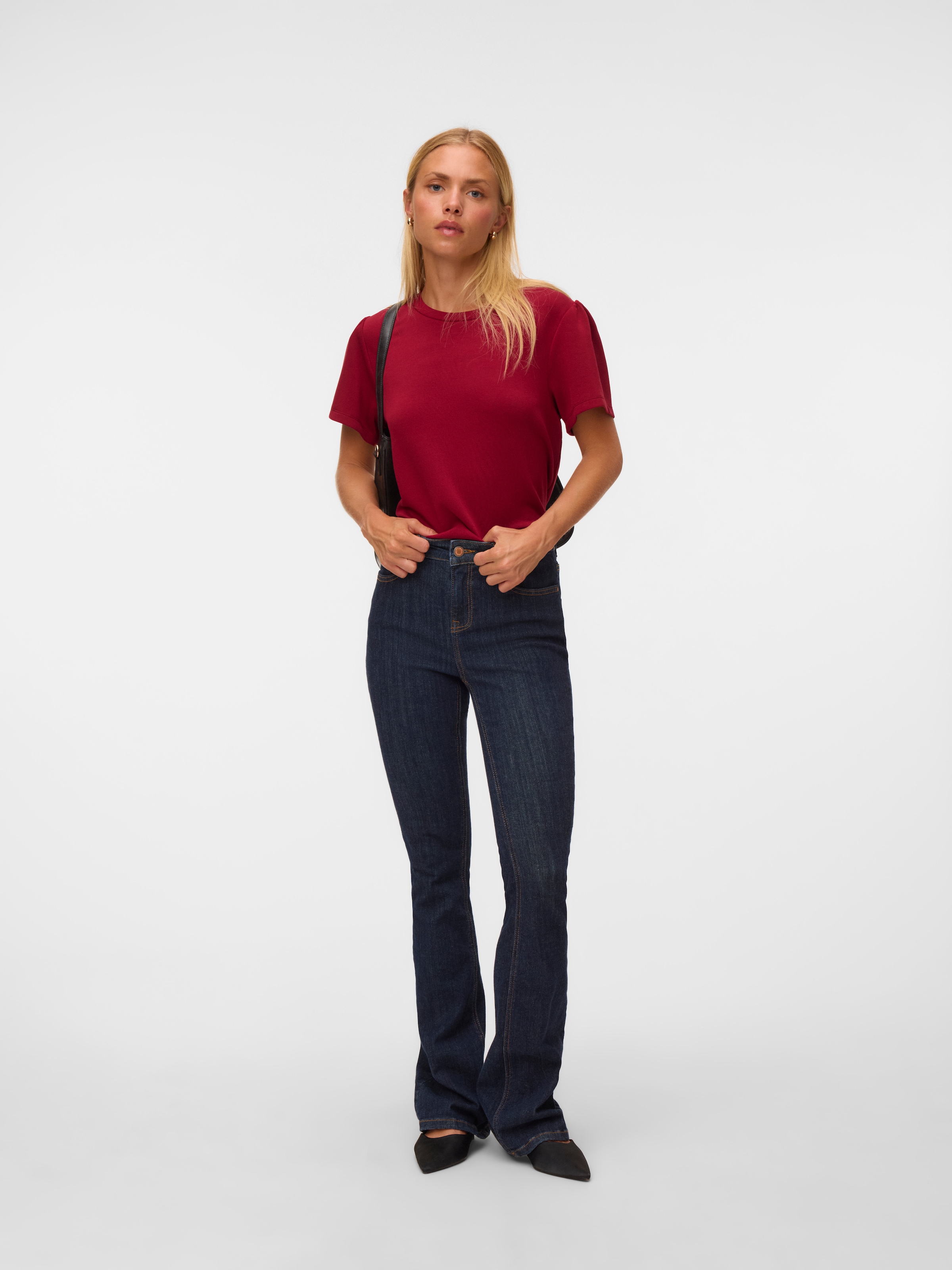 Vero Moda Kurzarmshirt »VMELLA SS O-NCK TOP JRS« Viskosemischung, regular fit