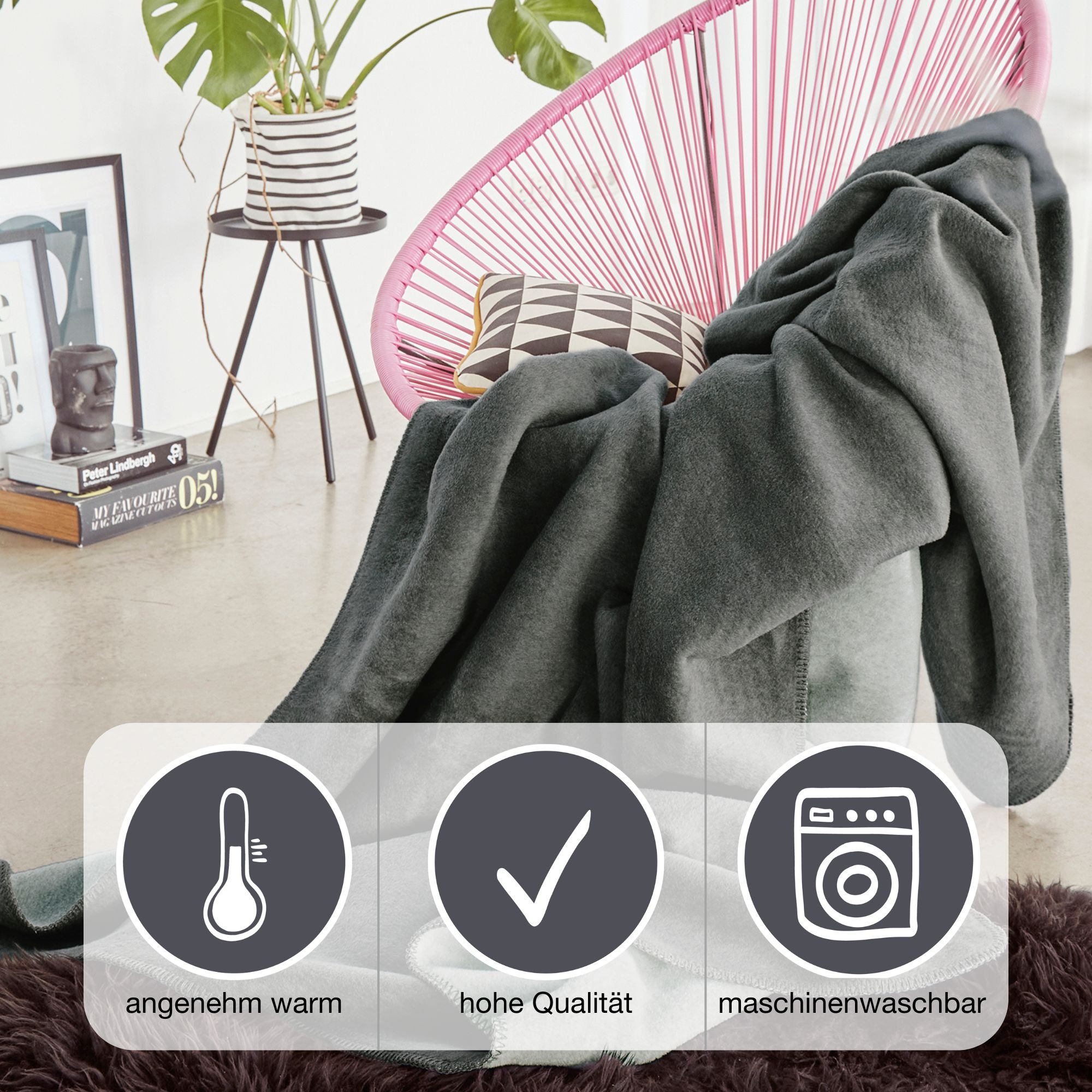 IBENA Wohndecke »Jacquard Decke Dublin«, in trendigen Pastellfarben