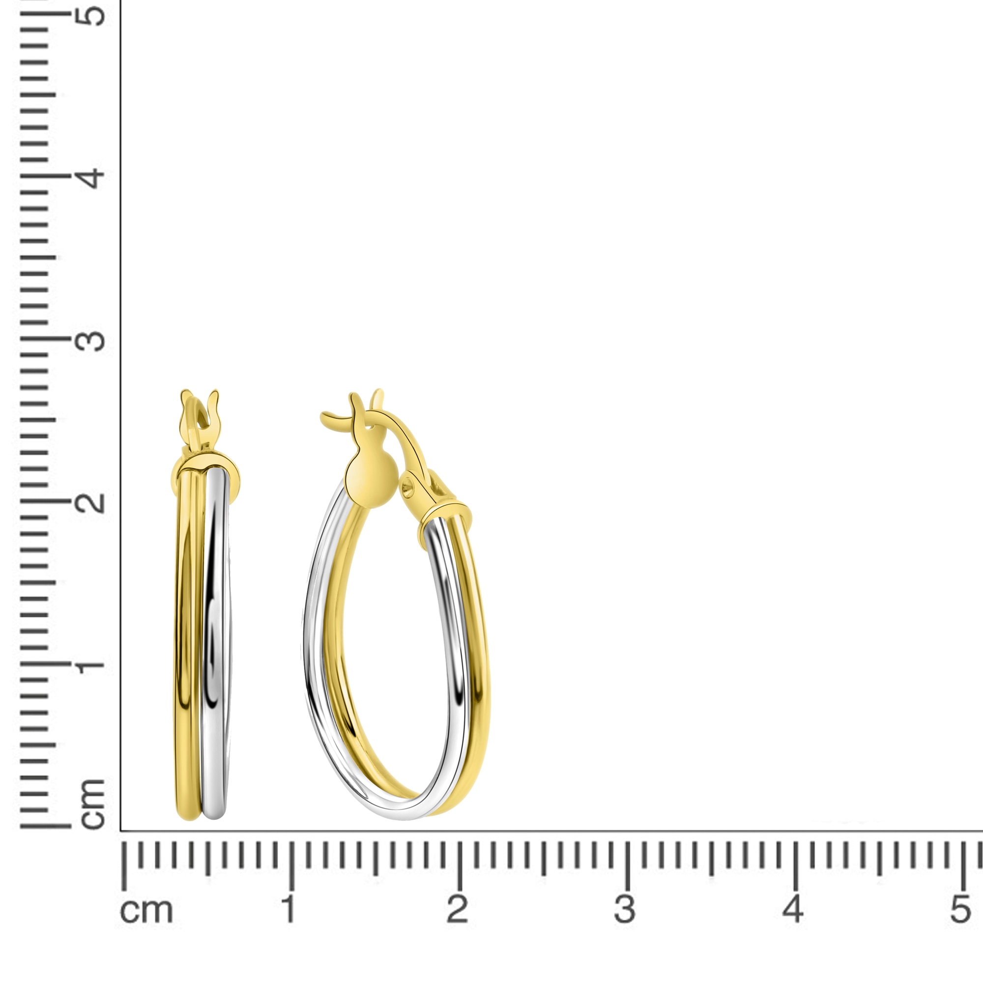 Fascination by Ellen K. Paar Creolen »375/- Gelbgold bicolor 2rhg. glanz«