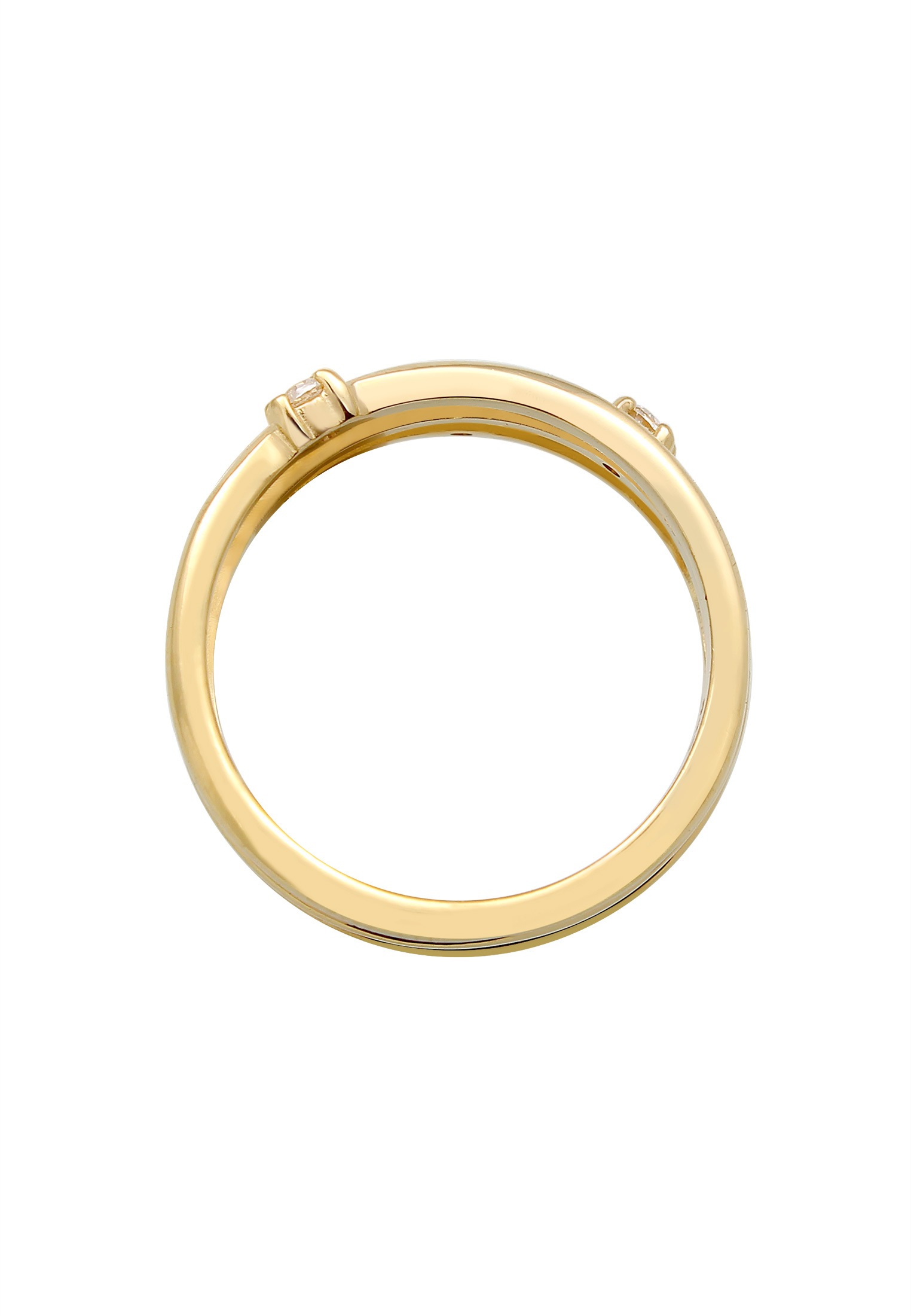 Fingerring ELLI "Wickelring Zirkonia Filigran 925 Silber" Gr. 52, gold, Fingerringe, Damen, 52mm,mit Steinen, Silber 925 (Sterlingsilber), 9mm, Fingerring 2
