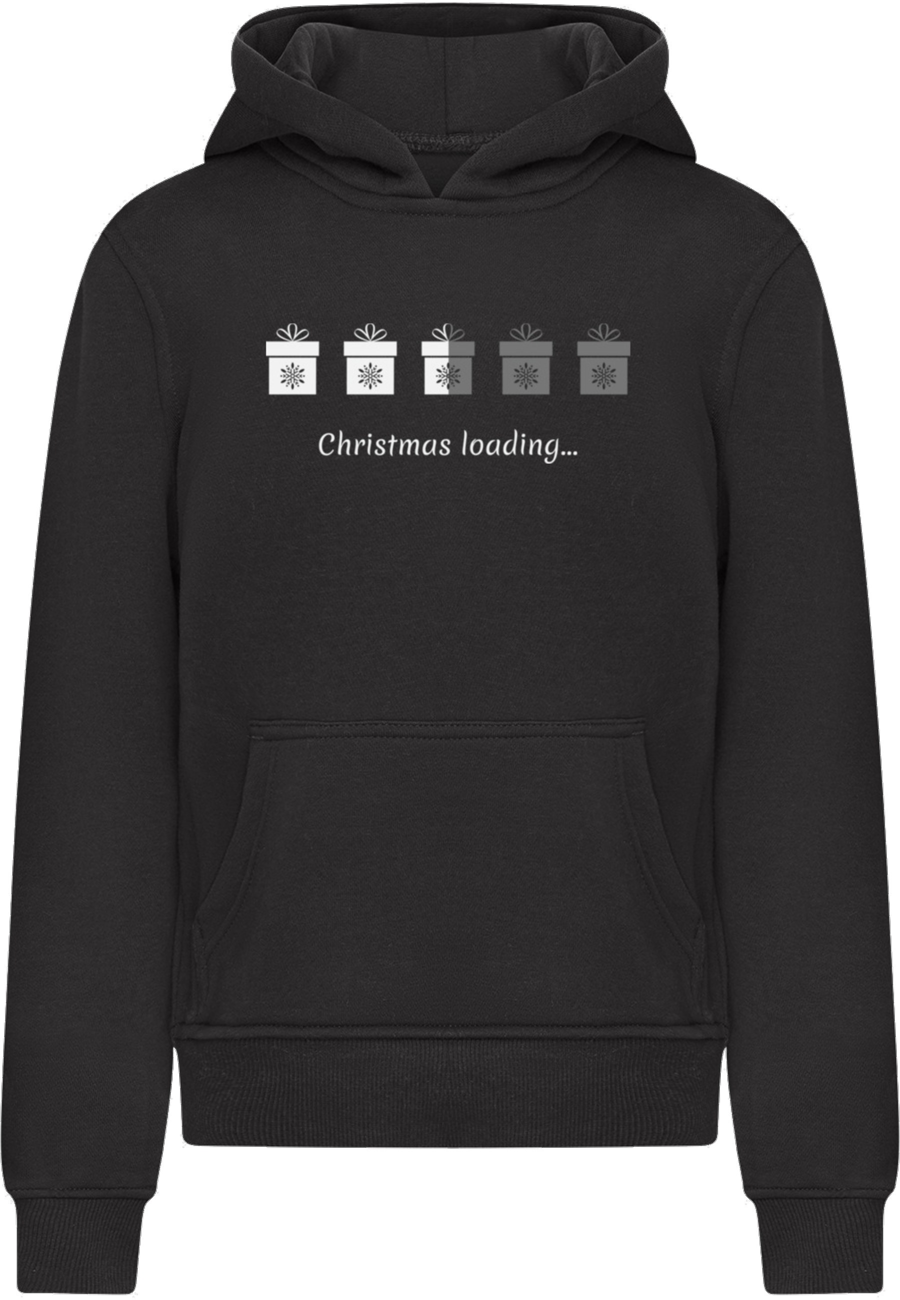 MERCHCODE Jungen Kapuzenpullover "Merchcode Kids Christmas Gifts Loading Hoody"schwarz, Gr. 146, mehrfarbig, 65% Baumwolle, 35% Polyester, Pullover