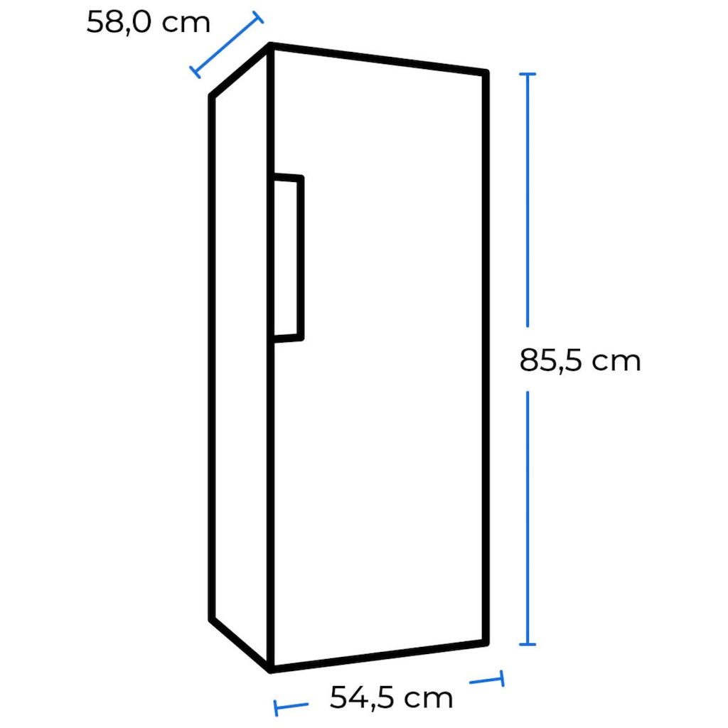 exquisit Gefrierschrank »GS81-040D weiss«, 85 cm hoch, 55 cm breit, 87 Liter Nutzinhalt, Flexibler Türanschlag, 4 Sterne Gefrieren