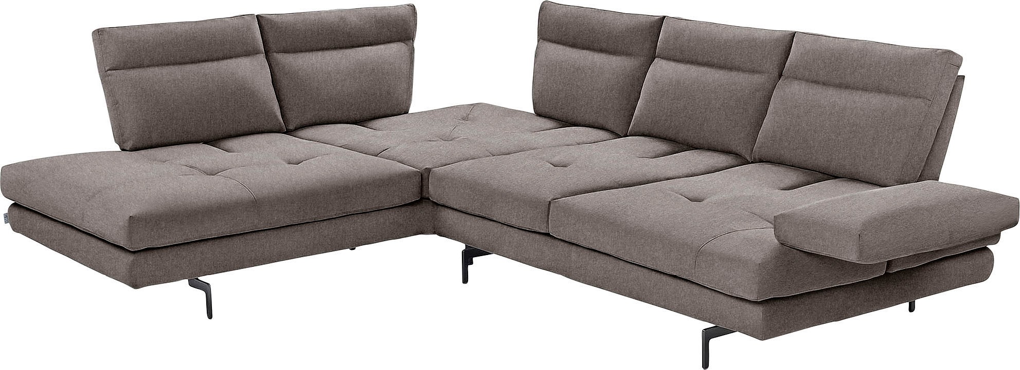 CALIA ITALIA Ecksofa »Toby Wing, L-Form, Designsofa mit sensationellem Sitzkomfort«, Sitztiefenverstellung, funktionale Ecke, Füße in schwarz matt