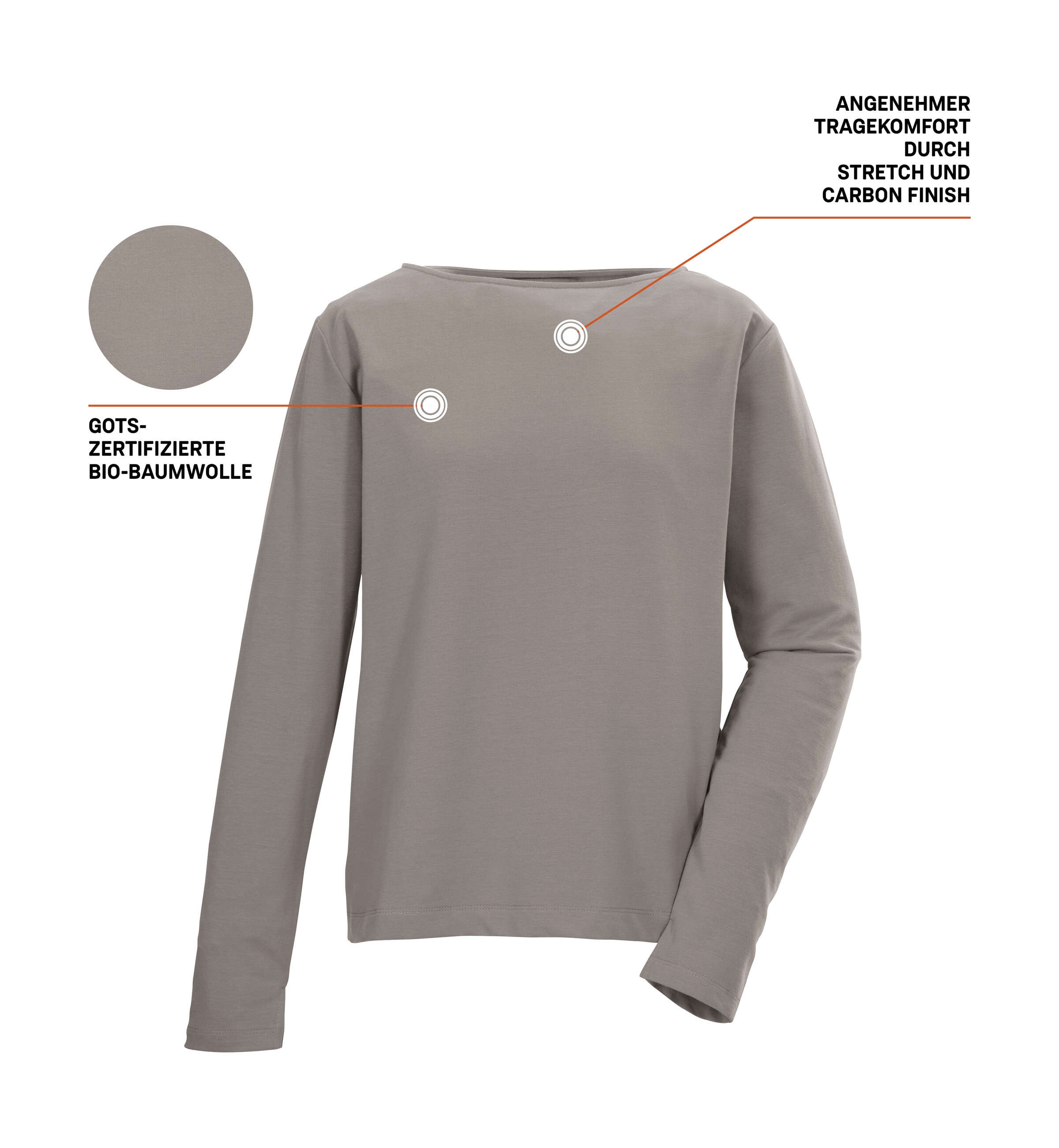 G.I.G.A. DX by killtec Langarmshirt »GS 22 WMN LS SHRT GOTS« GOTS-zertifiziertes Bio-Baumwollshirt mit Carbon-Finish.